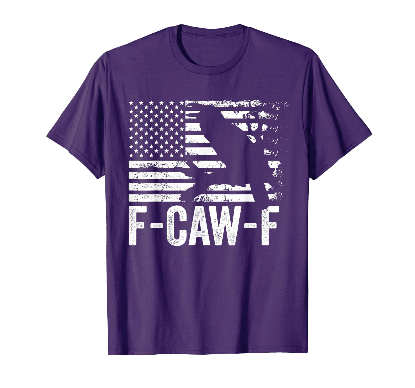 F-Caw-F Black Crow Black Bird Retro USA Flag Vintage F-Caw-F T-Shirt