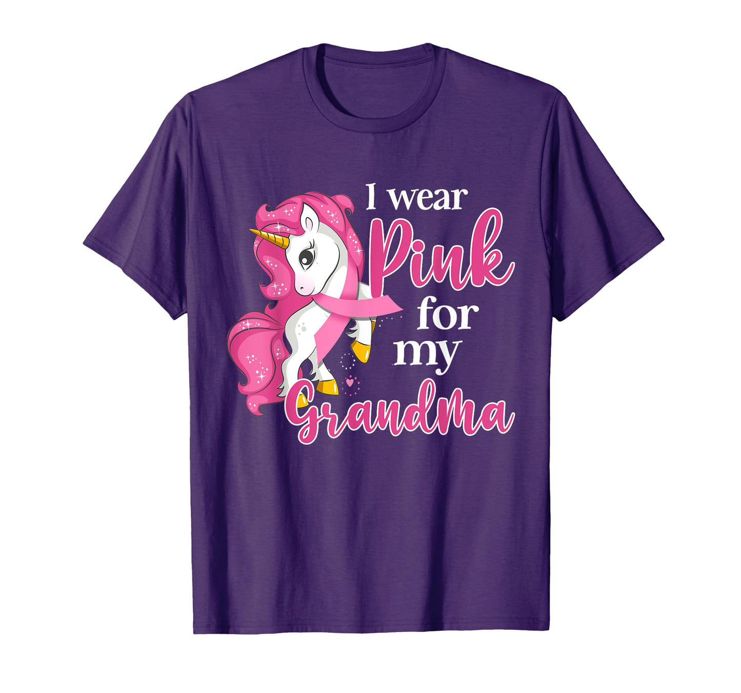 I Wear Pink For My Grandma Unicorn Breast Cancer Awareness T-Shirt