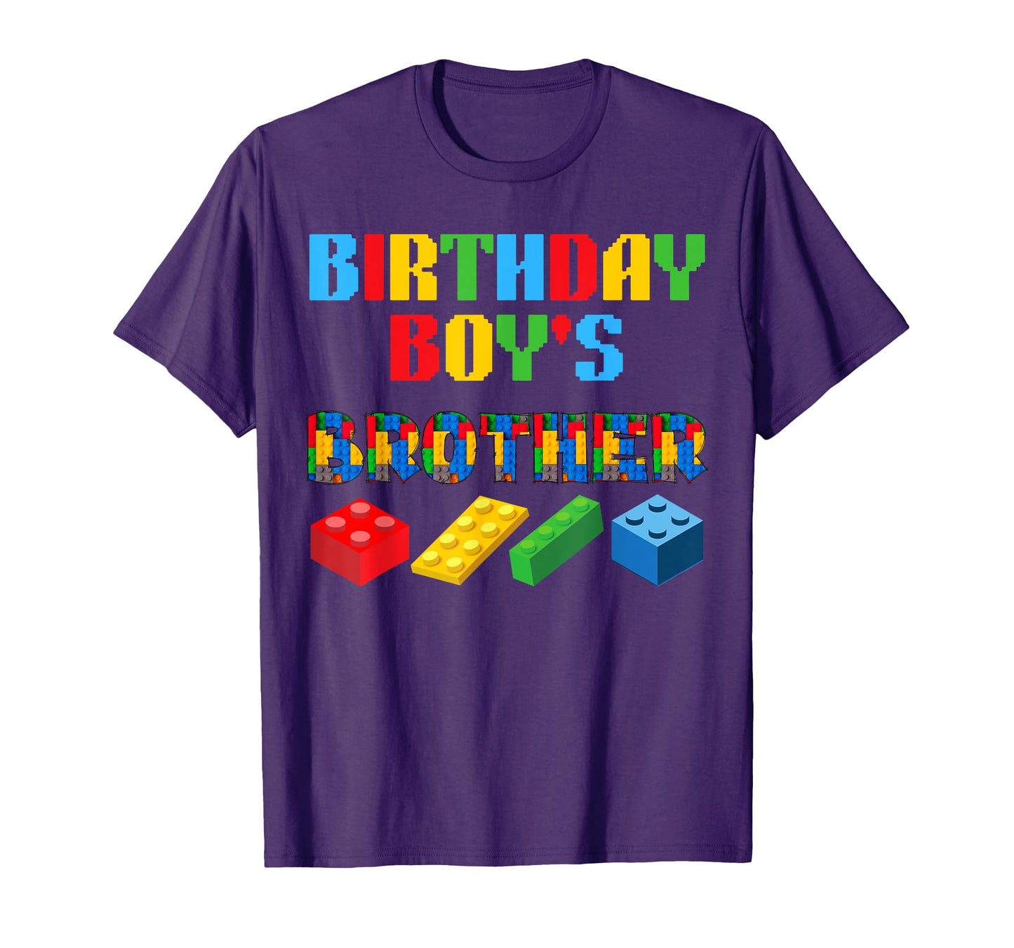 Brother Birthday Boy's Blocks Building Master Builder Funny T-Shirt