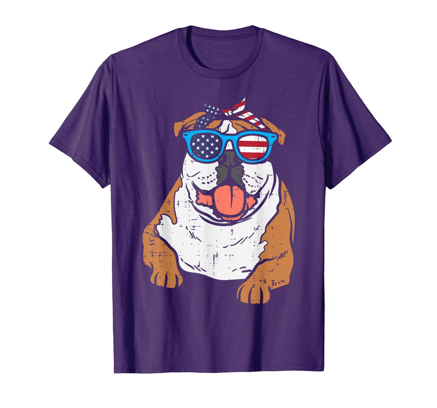 Bandana English Bulldog American USA 4th Of July Fourth Dog T-Shirt for Women Kids Men