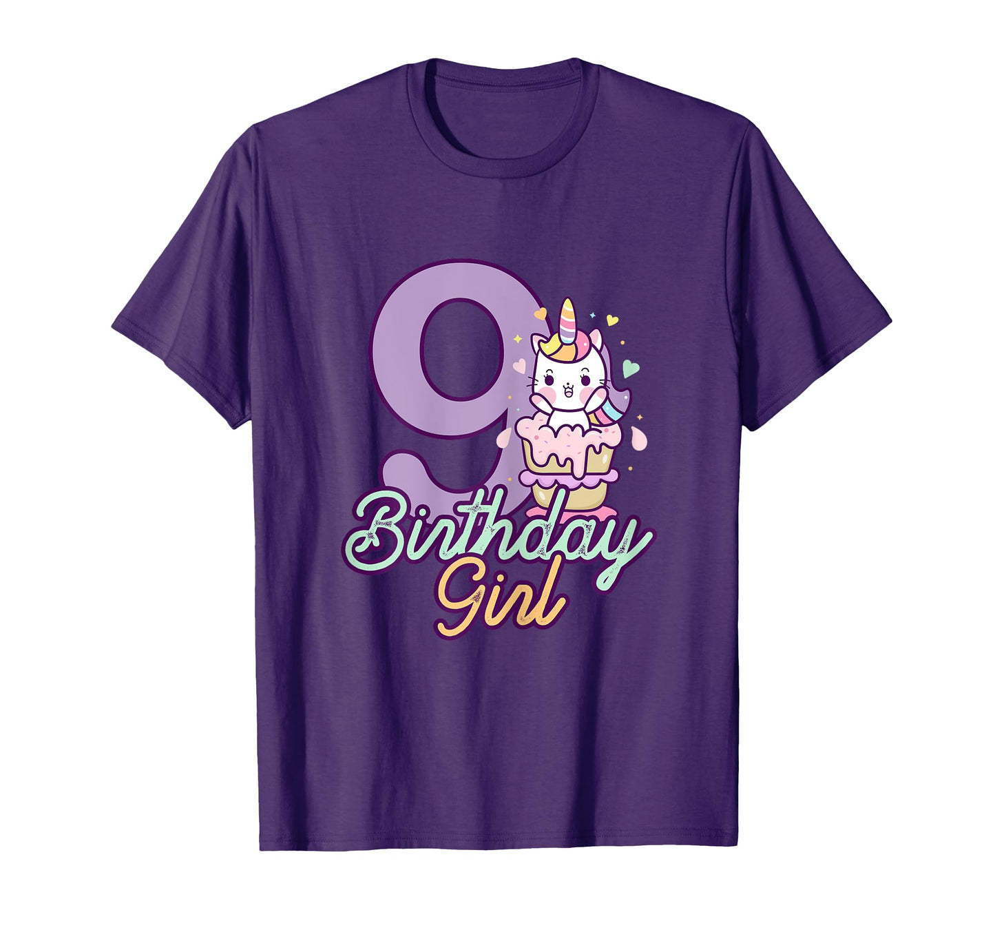 9 Years Old Birthday Girl Gifts Unicorn 9th Birthday T-Shirt