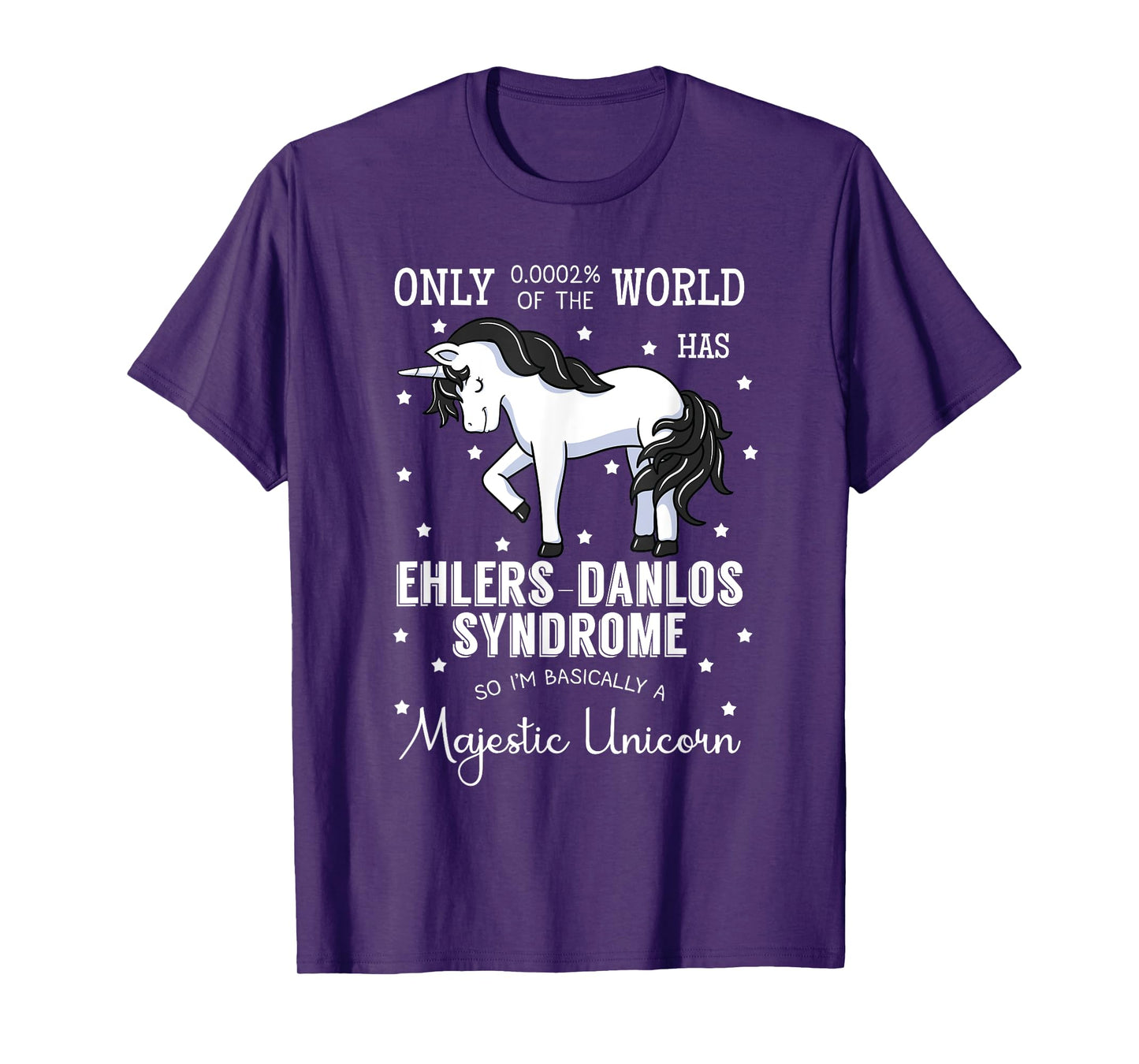 Majestic Unicorn Ehlers Danlos Black And White Zebra Stripe T-Shirt