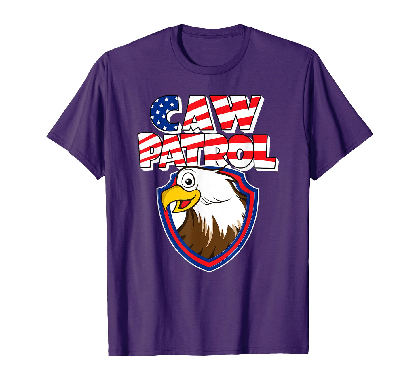 Caw Patrol tshirt Bald Eagle American Red White Blue Flag