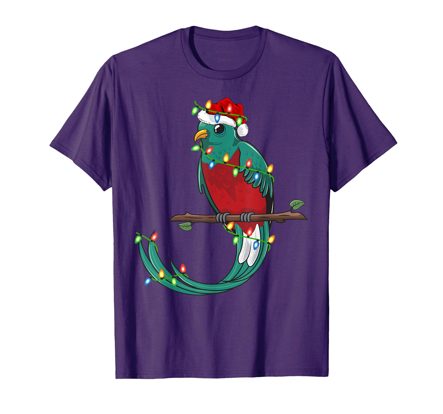 Quetzal Bird Lover Xmas Santa Hat Quetzal Christmas T-Shirt