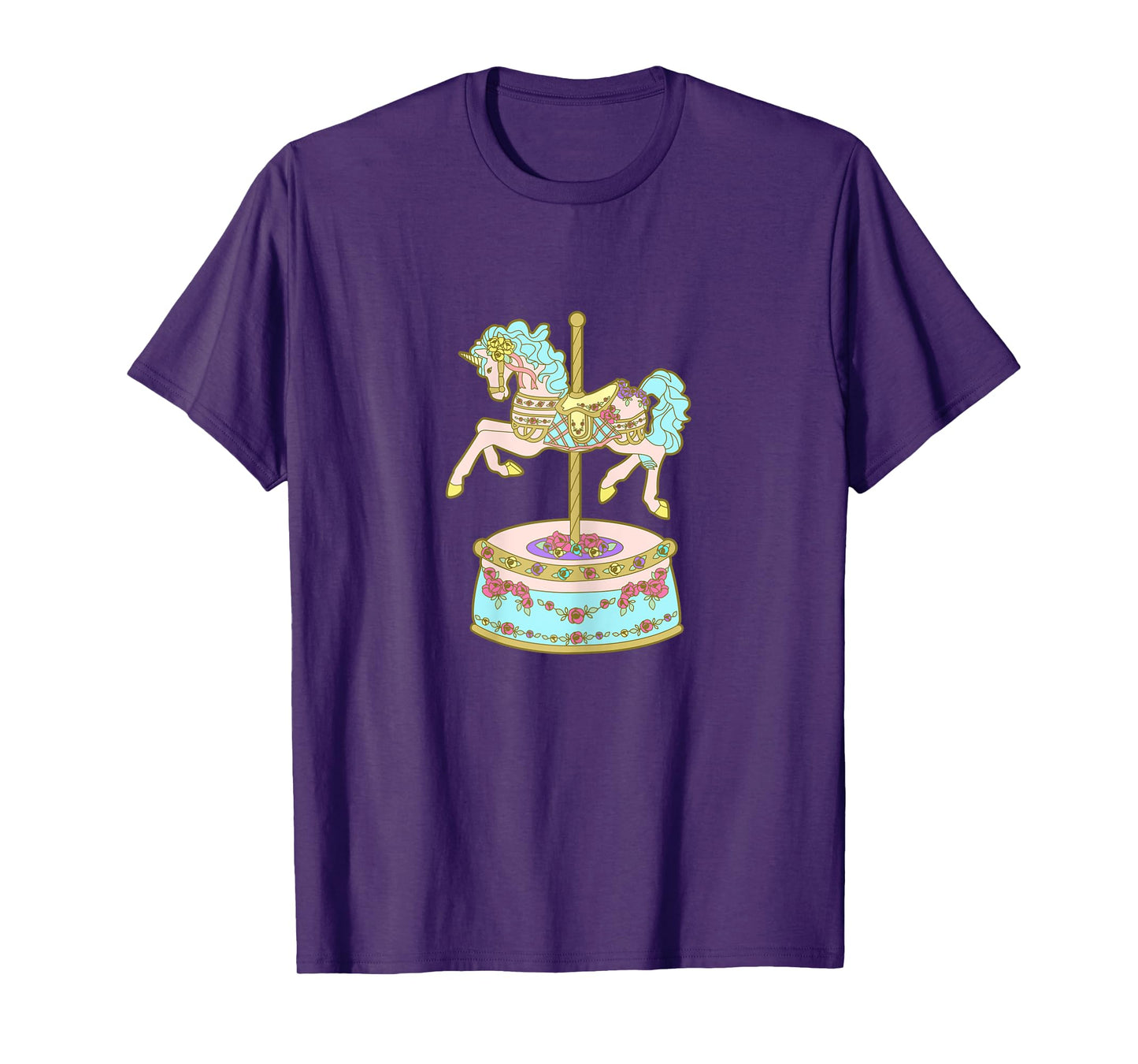 Carousel Unicorn Pink Turquoise T-Shirt