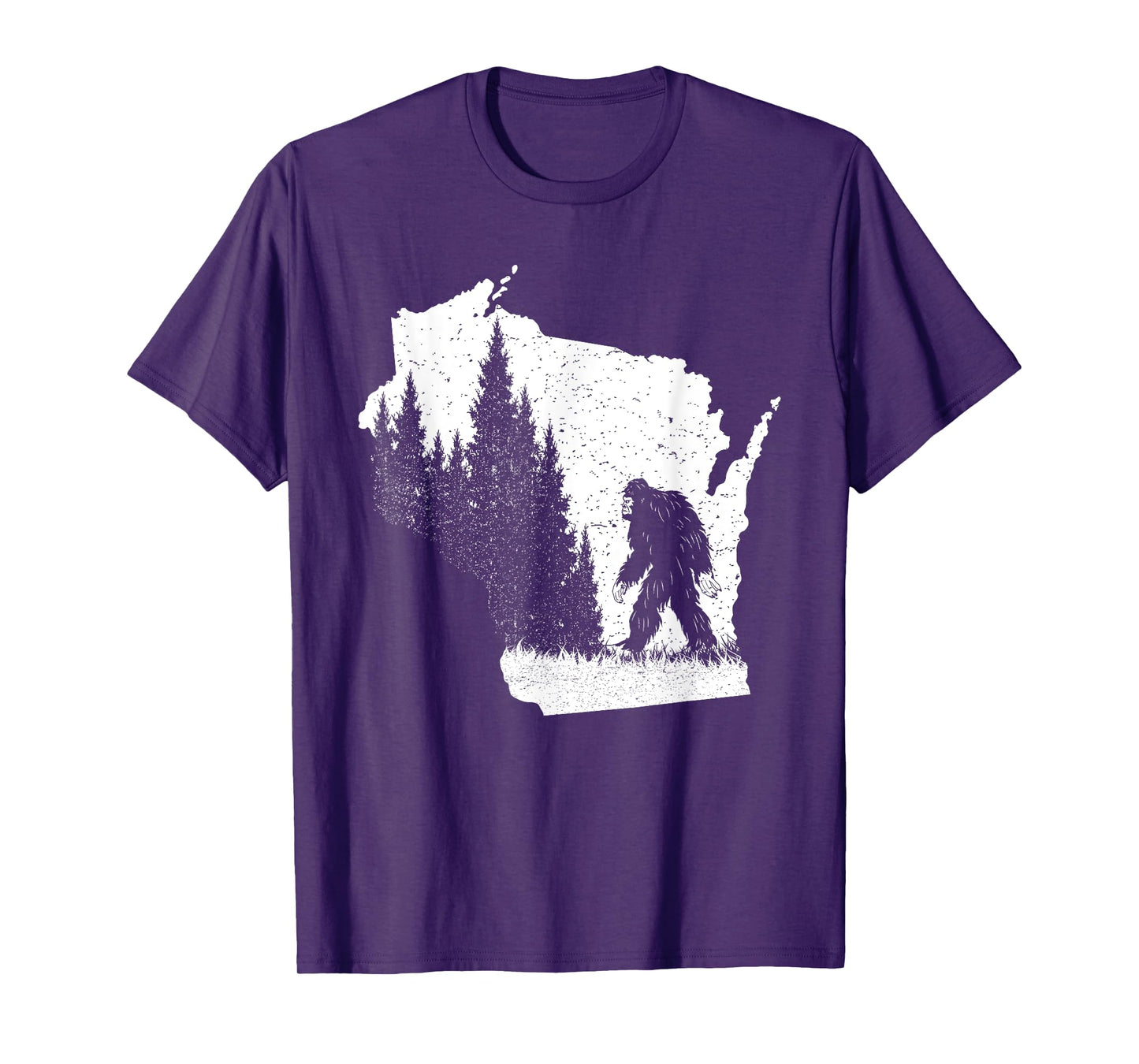 Wisconsin Bigfoot Pride Sasquatch Silhouette Forest Lovers T-Shirt