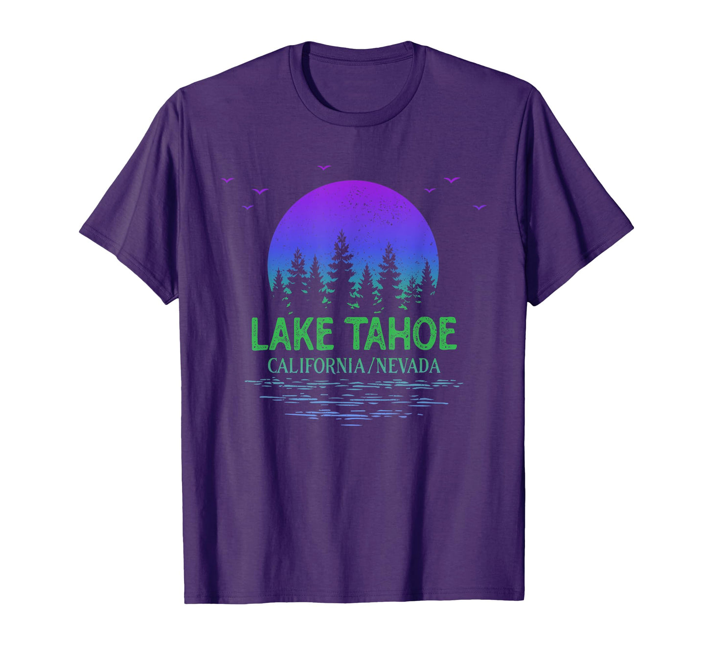 Lake Tahoe California Moon Trees Lake Gradient Souvenir T-Shirt