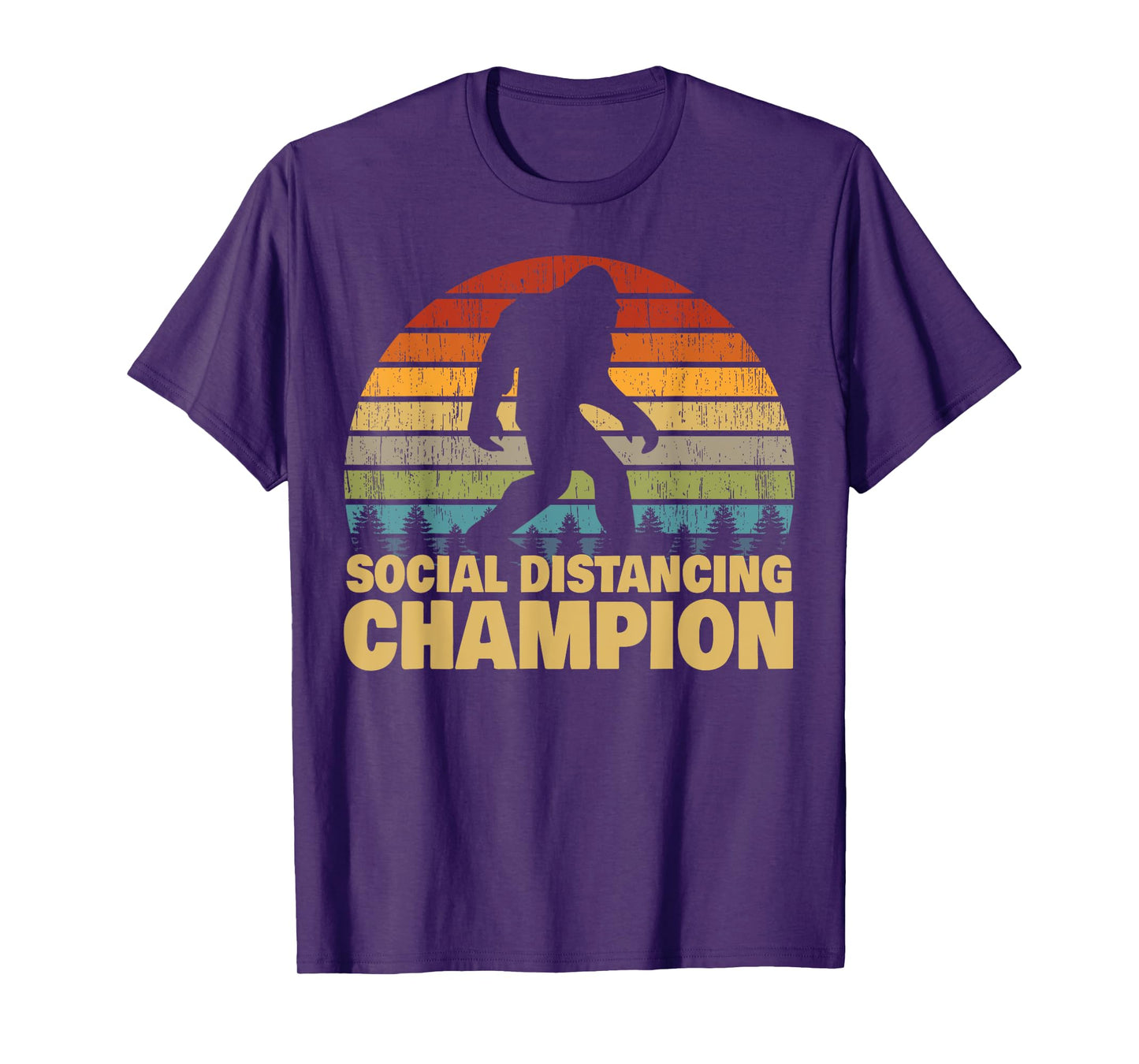 Social Distancing Champion Trendy Meme Funny Bigfoot T-Shirt