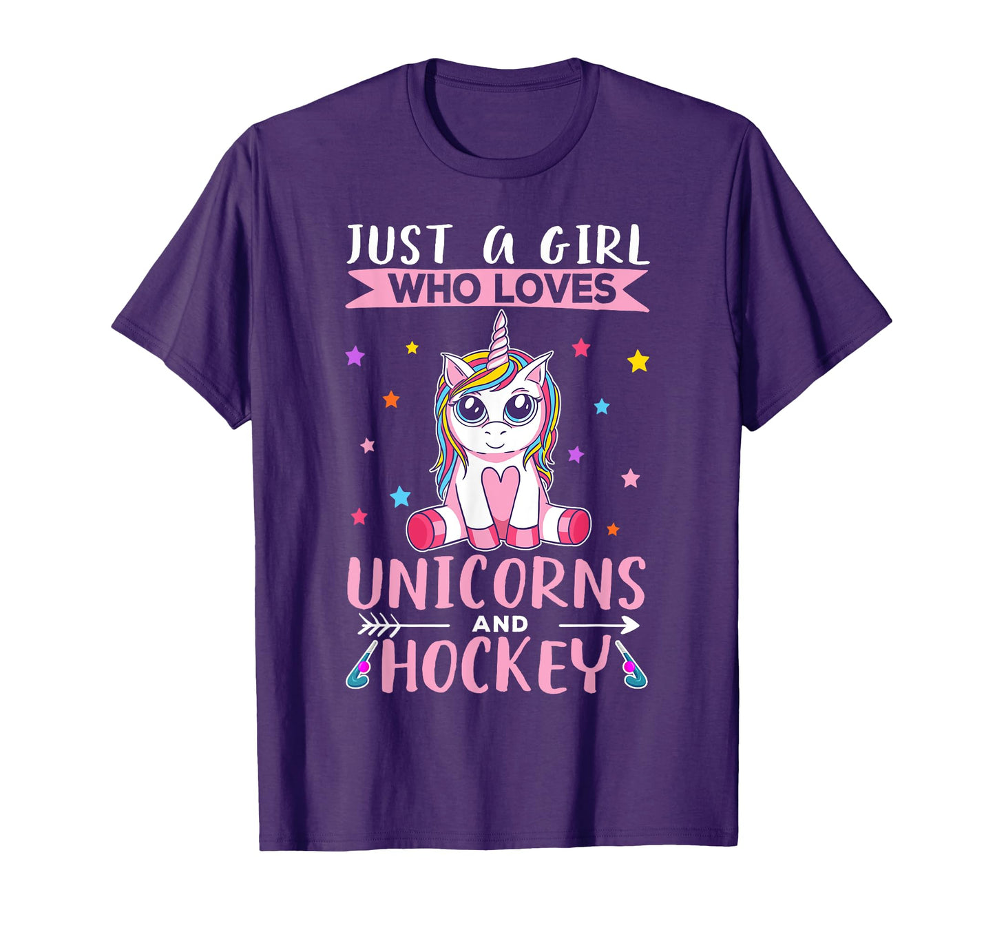 Just A Girl Who Loves Unicorns And Hockey Field Hockey T-Shirt