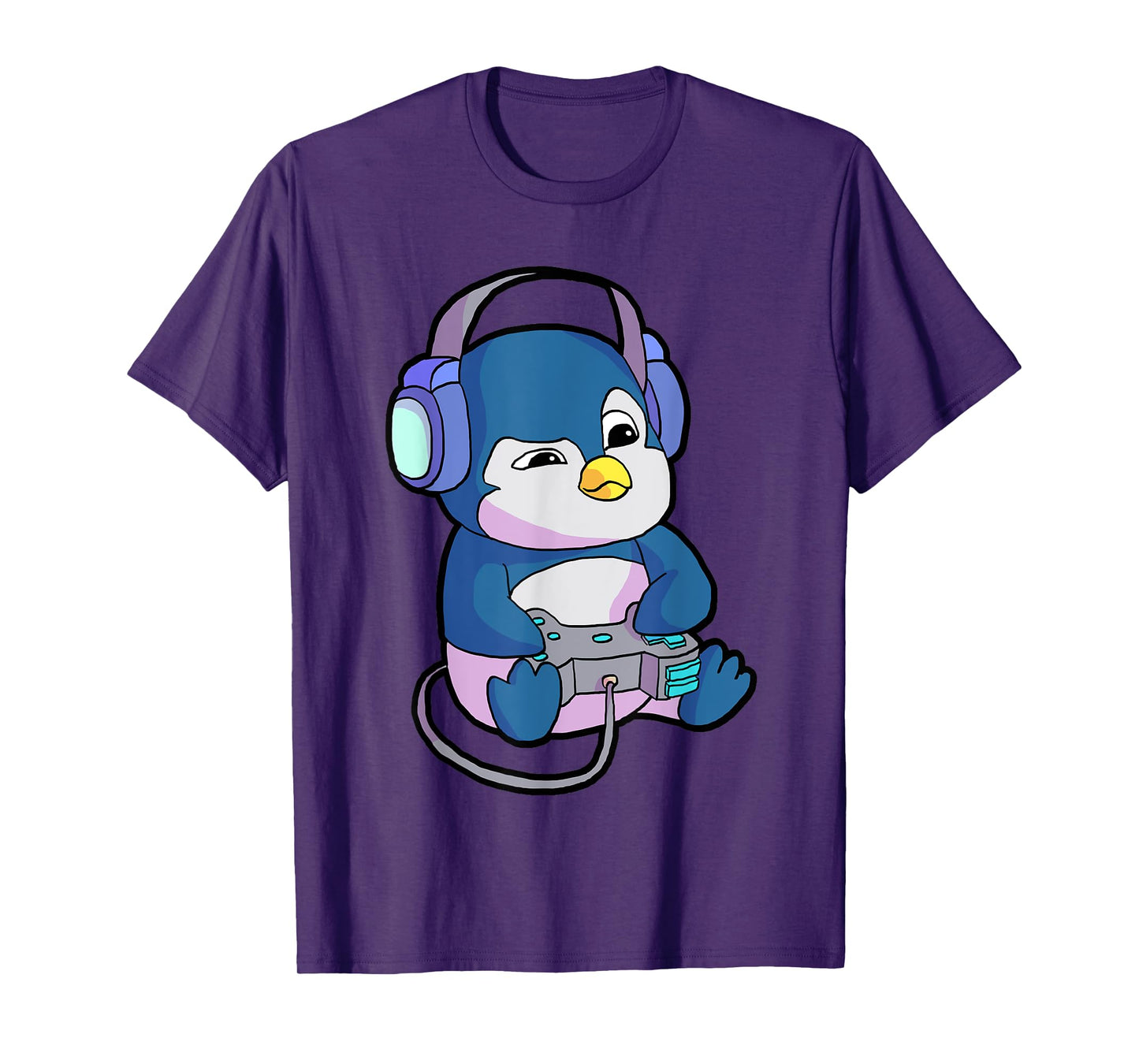 Funny Gamer Gifts & Gaming Shirts for Men & Boys - Unisex-Adults, Kids - Black - Short Sleeve - T-Shirt - Small - Modern - Gamer Penguin Theme - Christmas, Birthday
