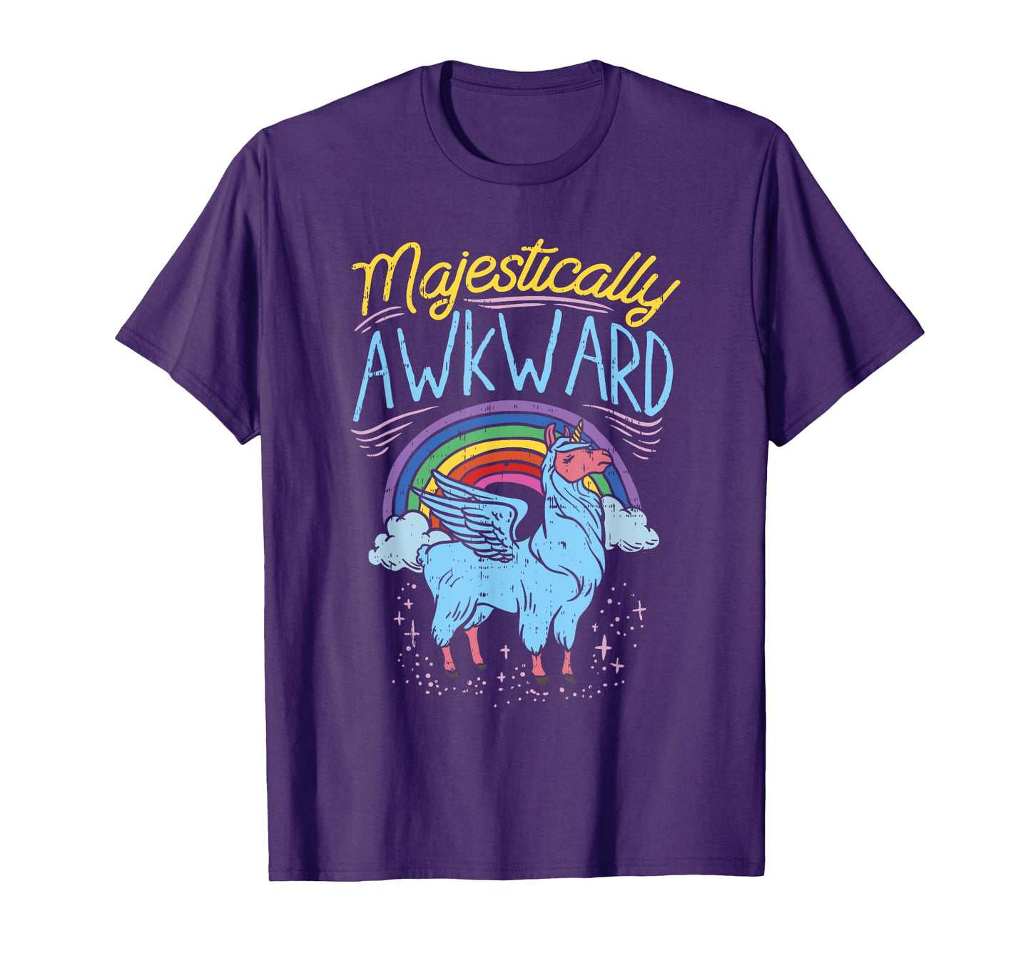 Majestically Awkward Funny Llamacorn Llama Unicorn Rainbow T-Shirt