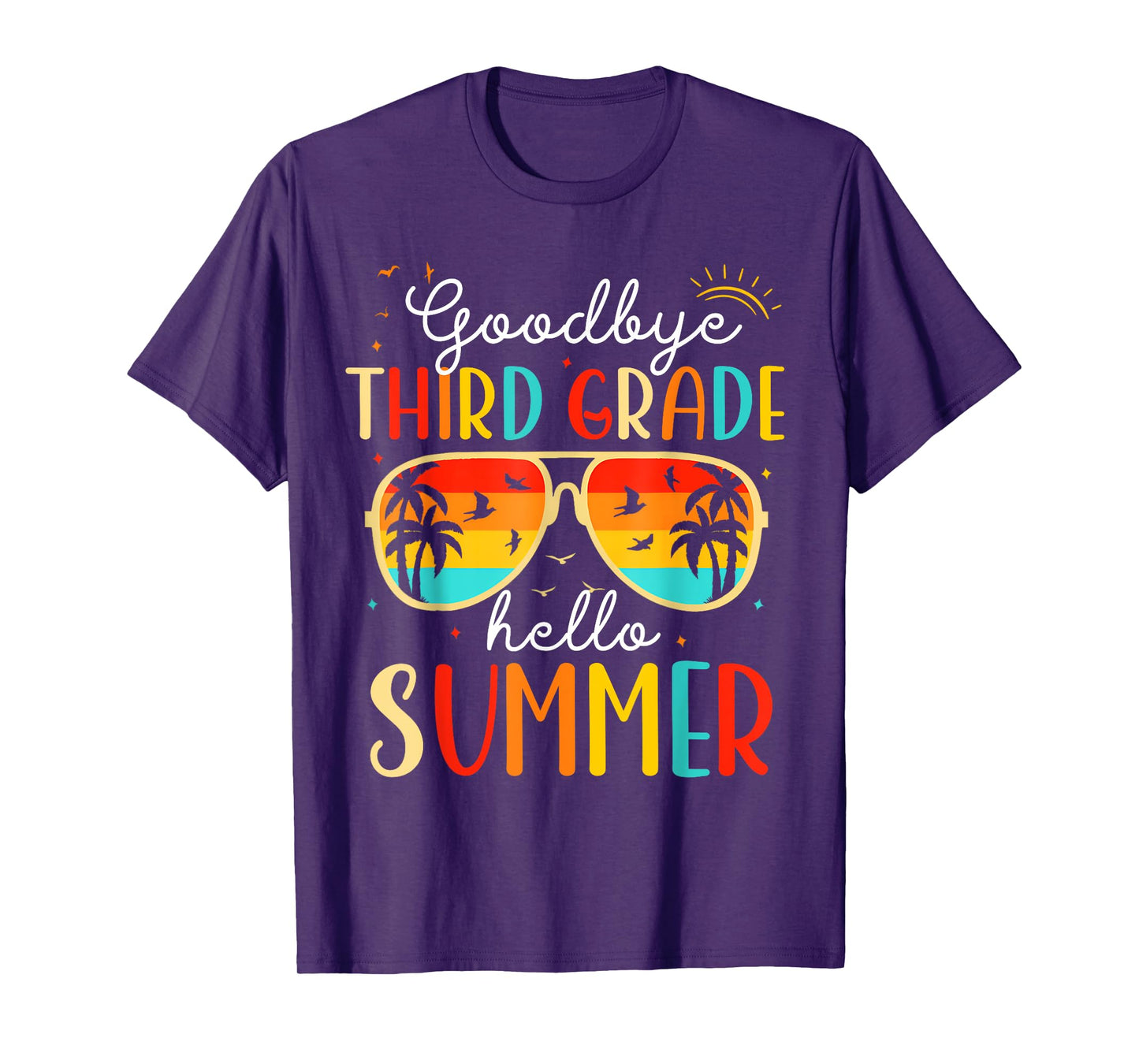 Goodbye 3rd Grade Hello Summer Funny Last Day School Vintage T-Shirt
