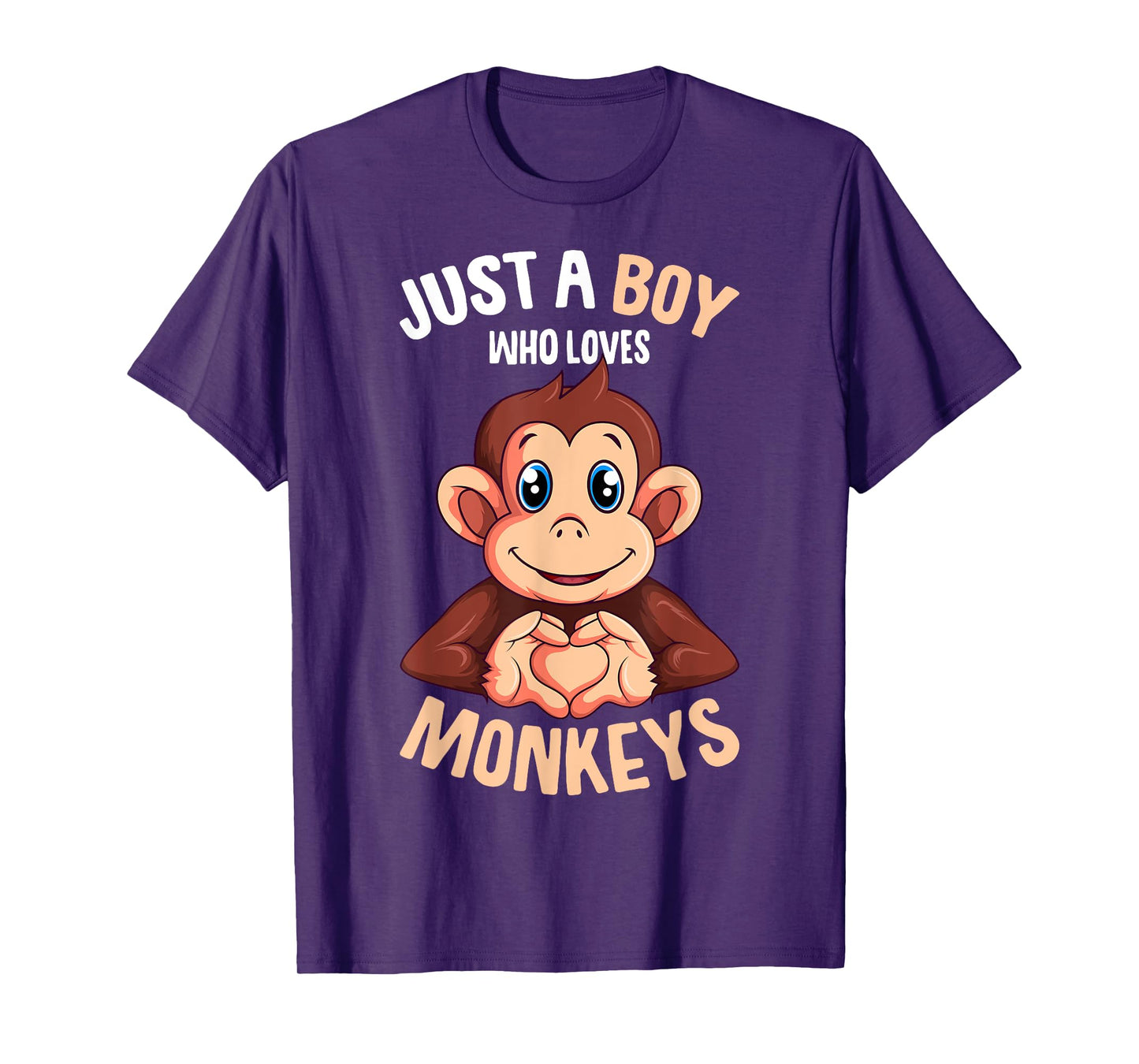Just A Boy Who Loves Monkeys Boys Kids Monkey T-Shirt