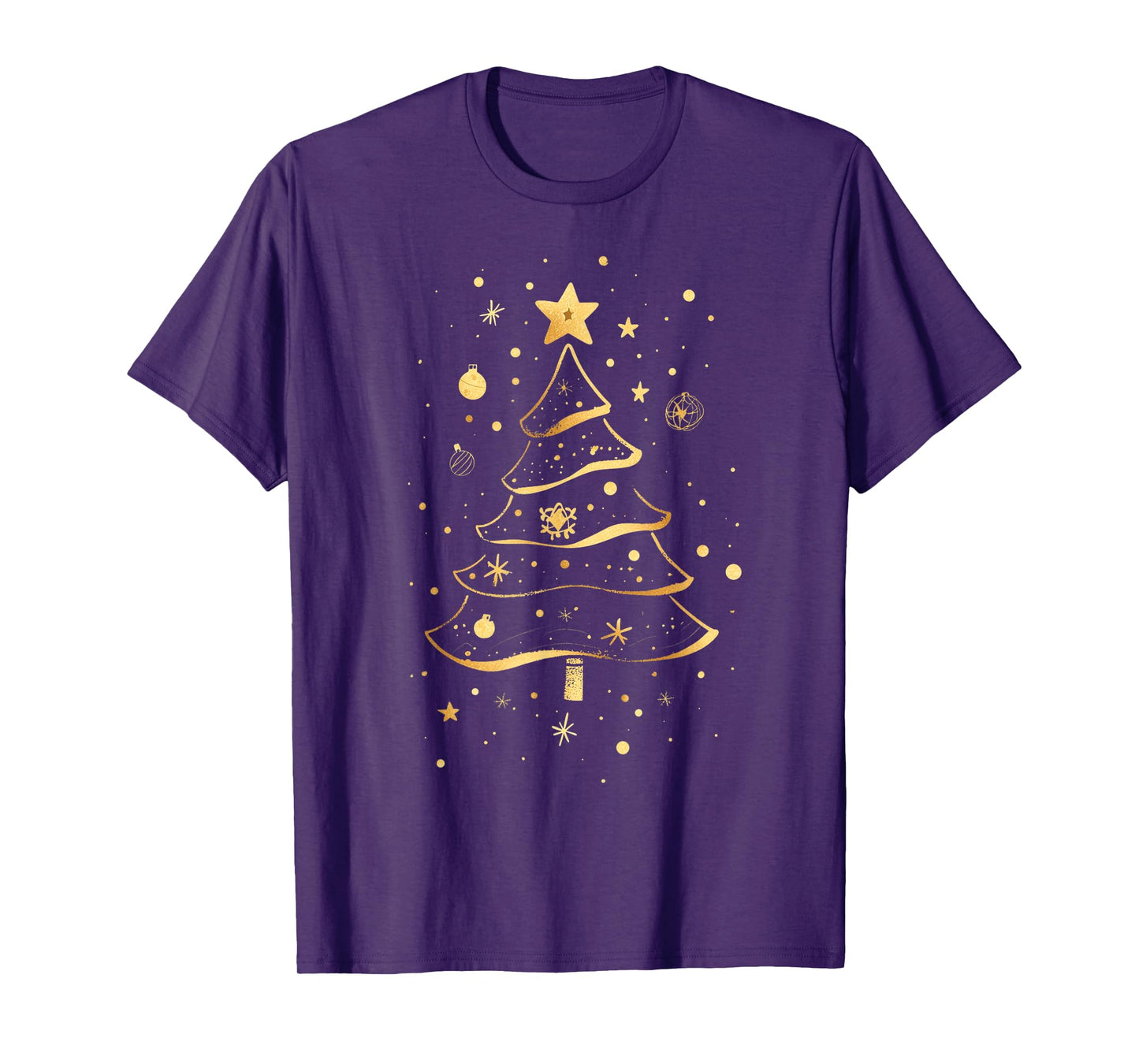 Golden Christmas Tree Design Elegant Sparkle Xmas Christmas T-Shirt
