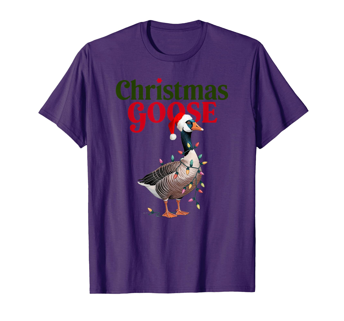 Christmas Goose Lights Cute Holiday Tees bags And Decor T-Shirt