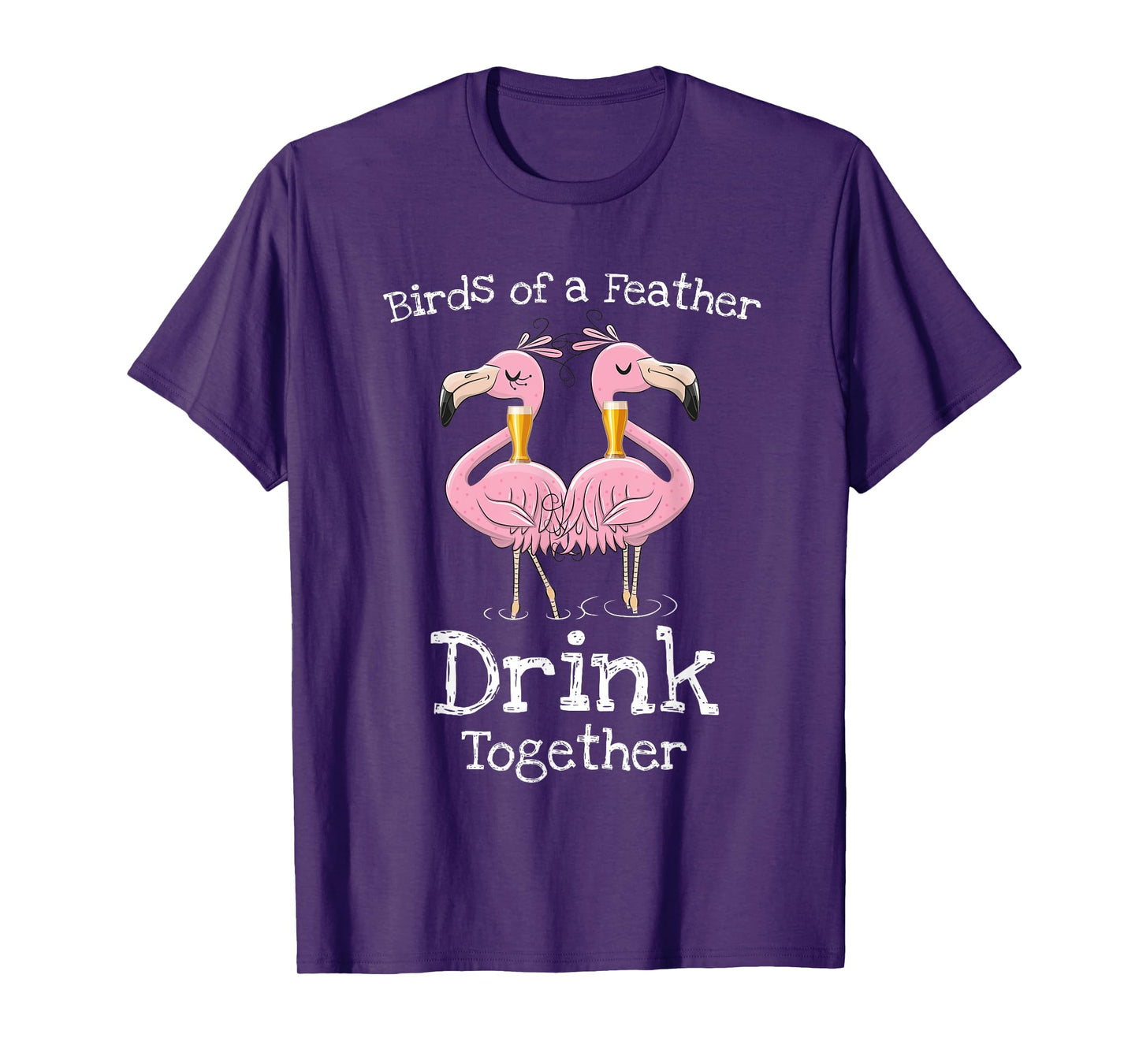 Birds of a feather drink together funny flamingo T-Shirt T-Shirt