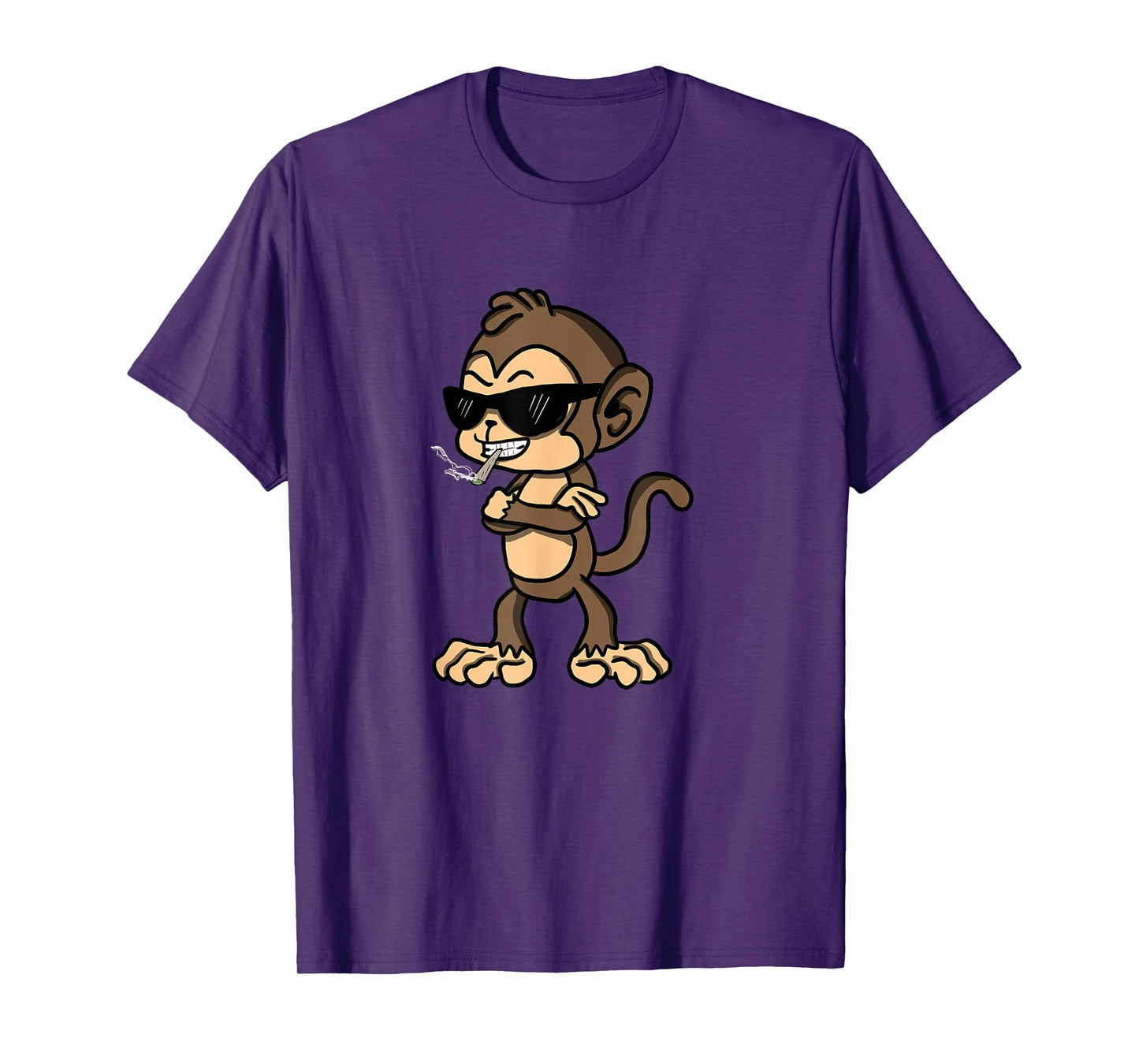 Funny Cartoon Monkey Smoking A Joint T-shirt T-Shirt