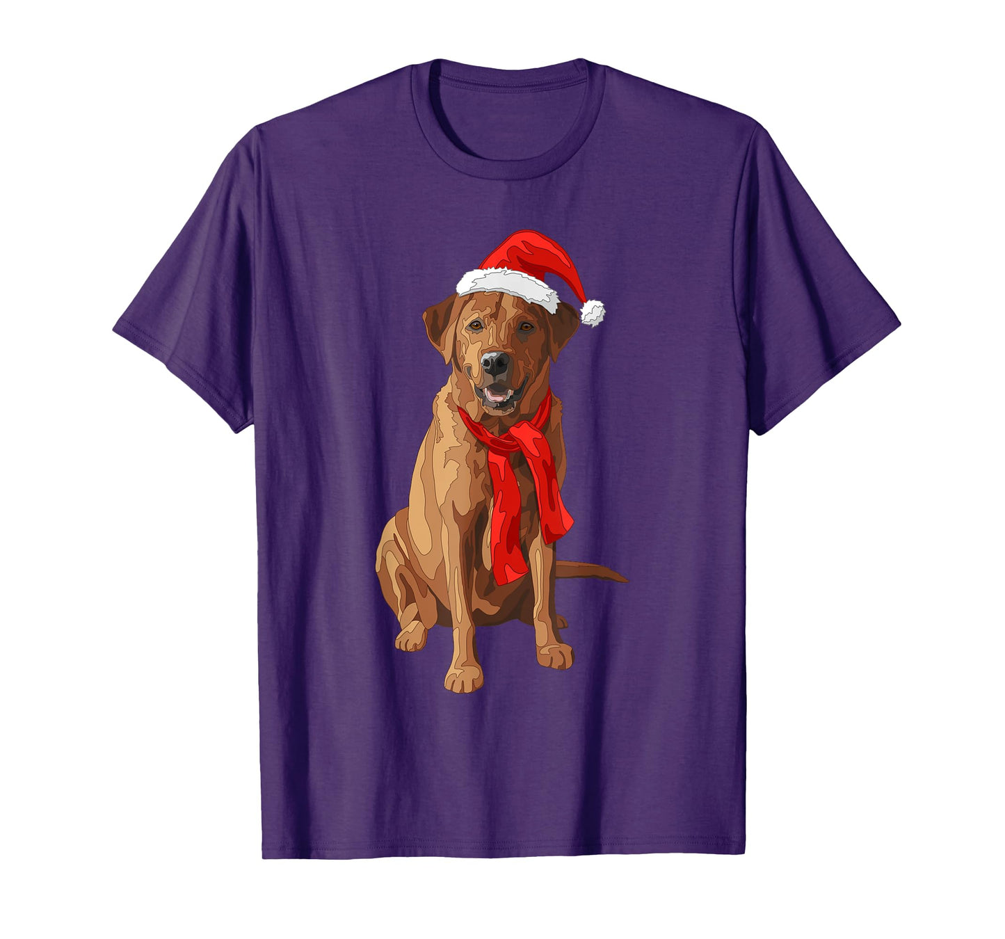 Red Labrador Retriever Dog Christmas Santa Hat T-Shirt for Men Women Kids