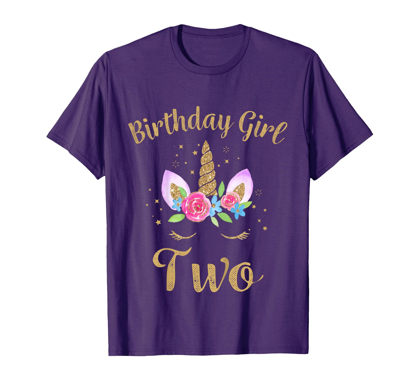 Kids 2 Year Old Birthday Girl Unicorn Shirt 2nd Birthday Outfit T-Shirt