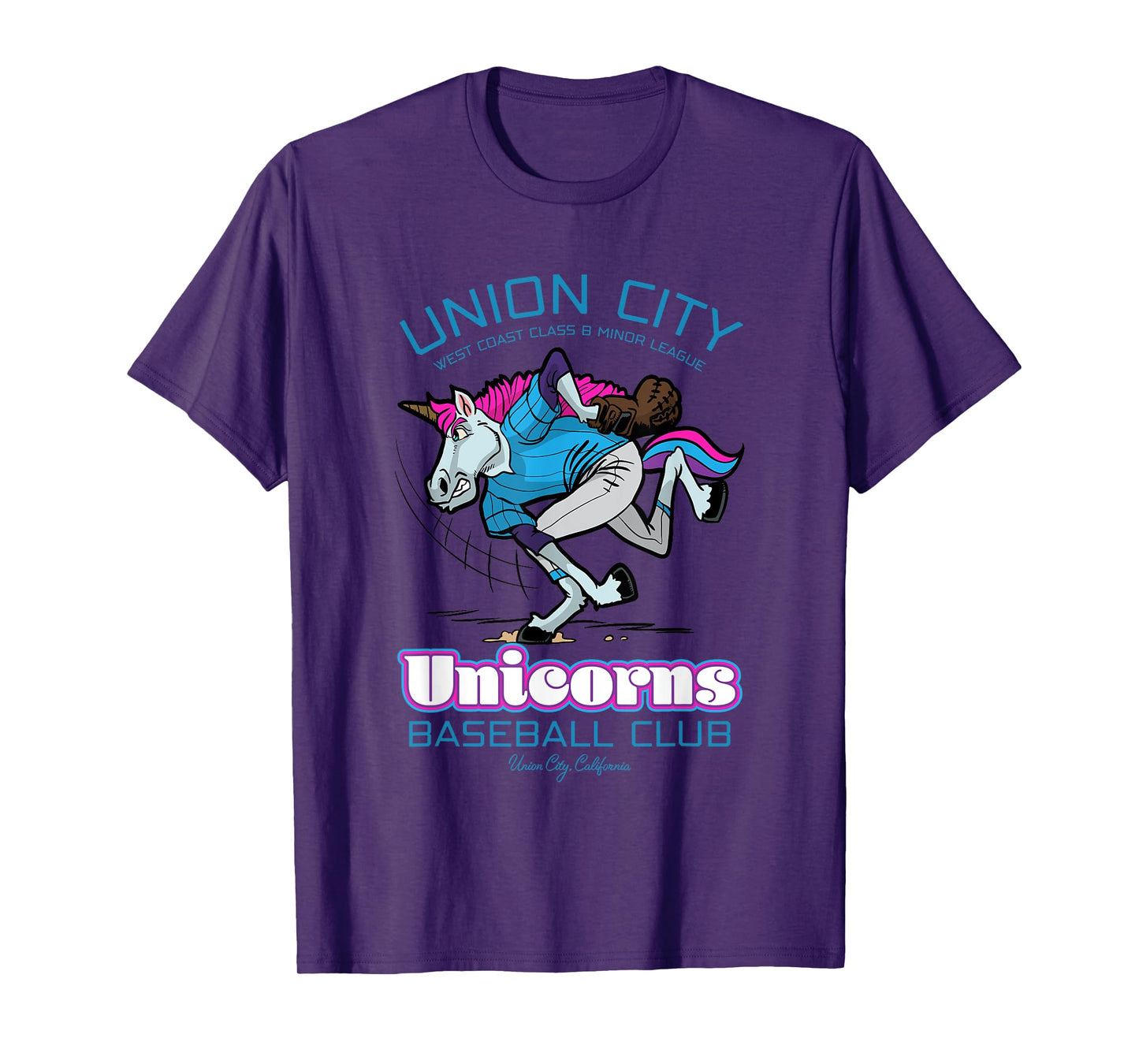 Union City Unicorns Retro Minor League Baseball Unicorn T-Shirt