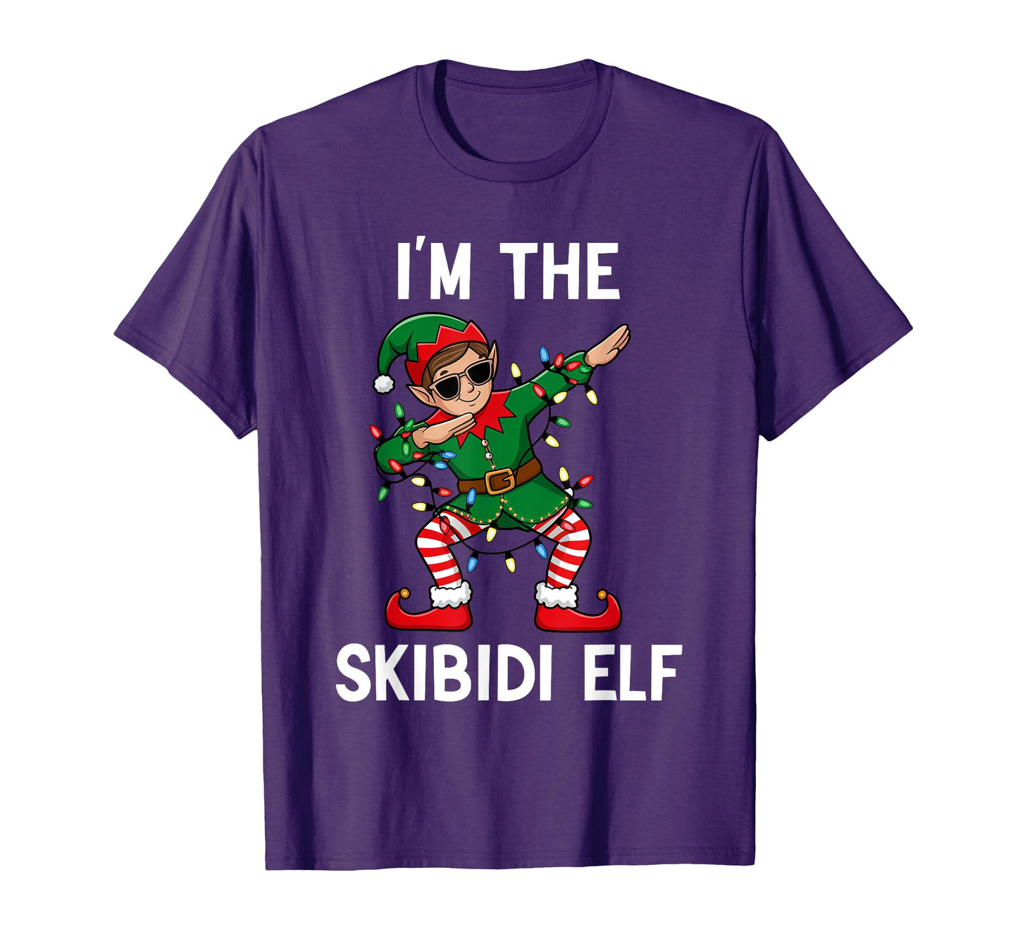 Funny Christmas Brainrot The Skibidi Elf Xmas Boys Girls T-Shirt
