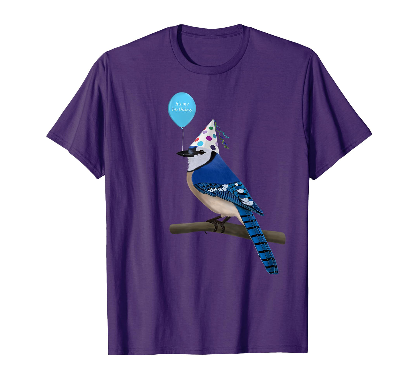 Bird Motif Blue Cow Bird Animal Drawing Birthday T-Shirt