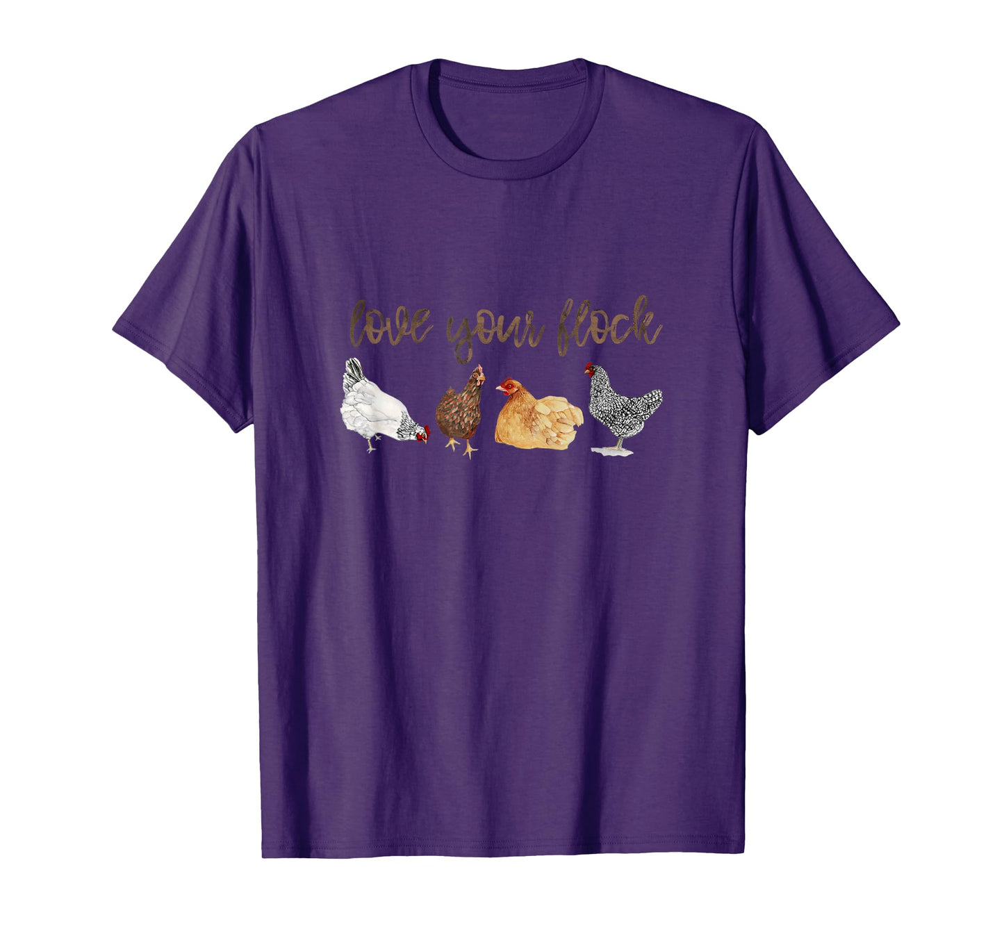Love Your Flock Chicken Hen Watercolor Farm House Mama T-Shirt