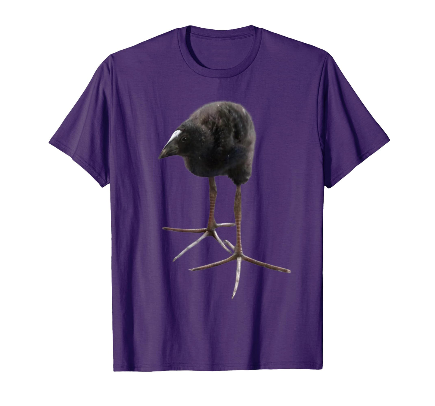 Pukeko Meme Black Unisex T-Shirt, Small, Short Sleeve, Modern Classic, All Seasons, Collarless, Bird Pattern, Pull On, 1 Count, 0 Pockets, Lightweight