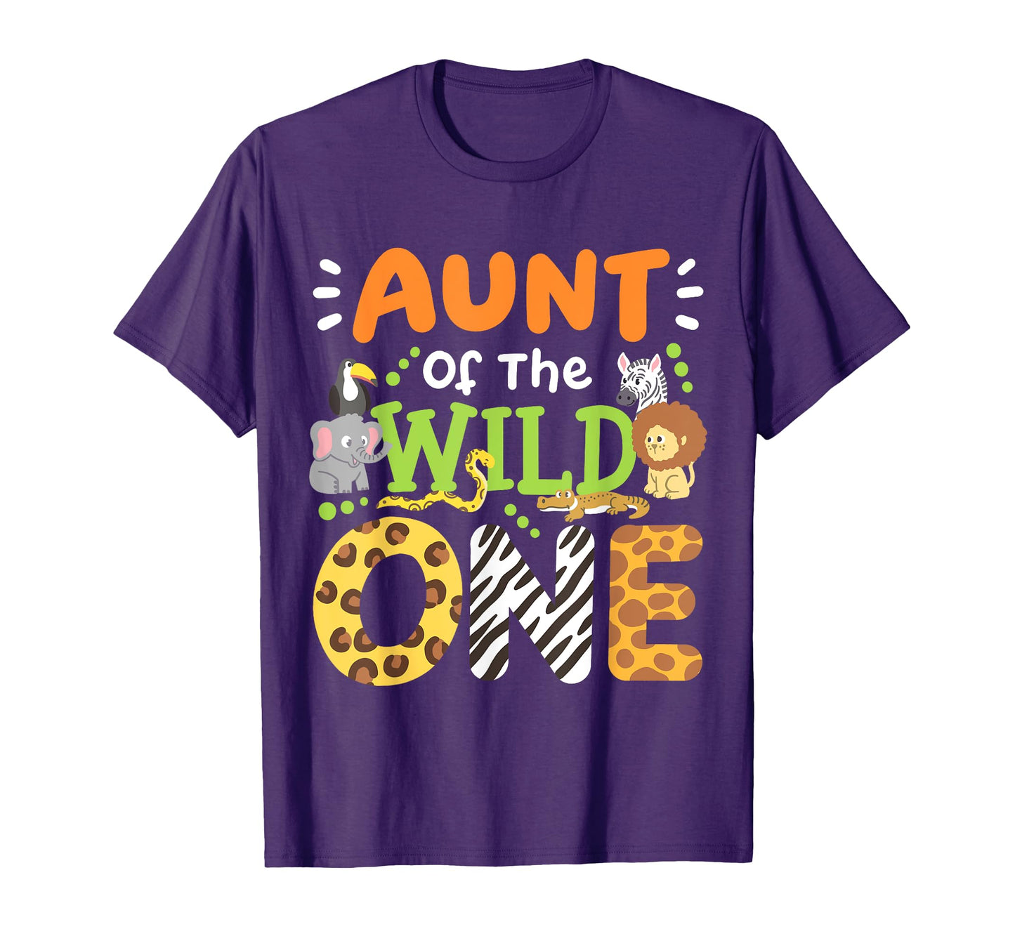 Aunt Of The Wild One Kids Boys Safari Zoo Birthday Family T-Shirt