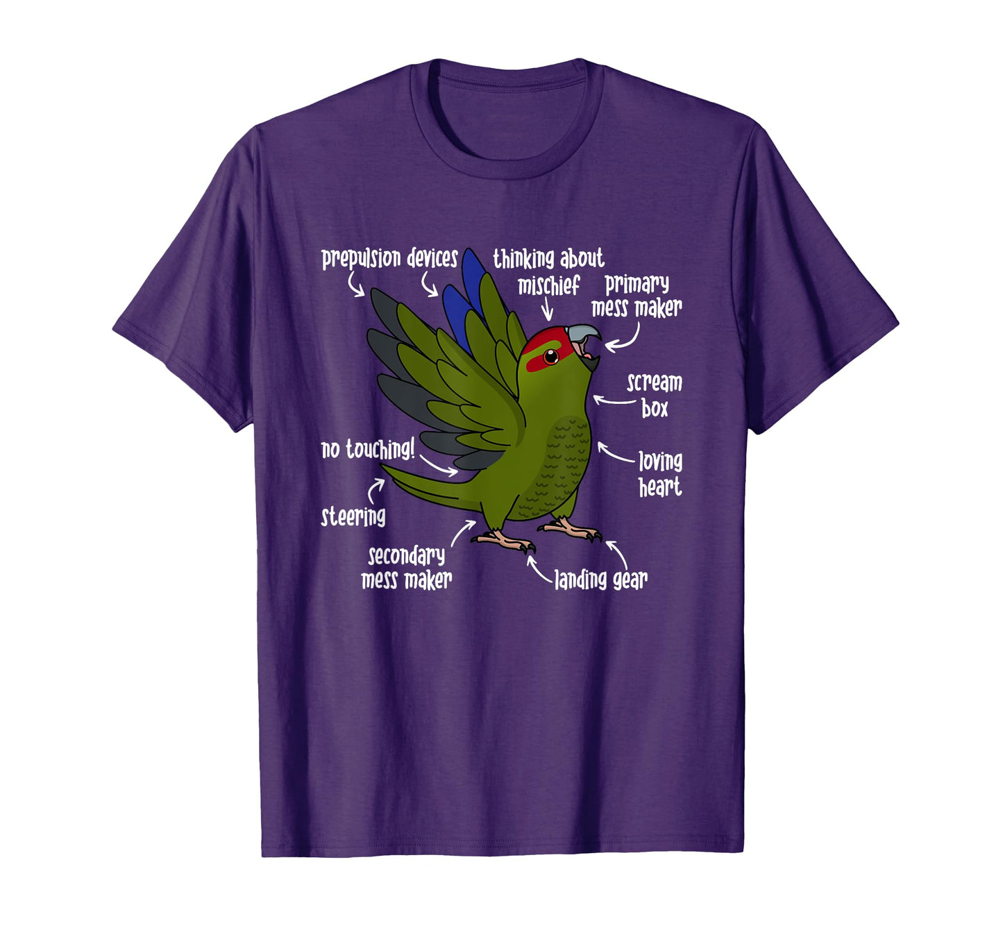 Parrot Anatomy I Red-crowned Kakariki T-Shirt
