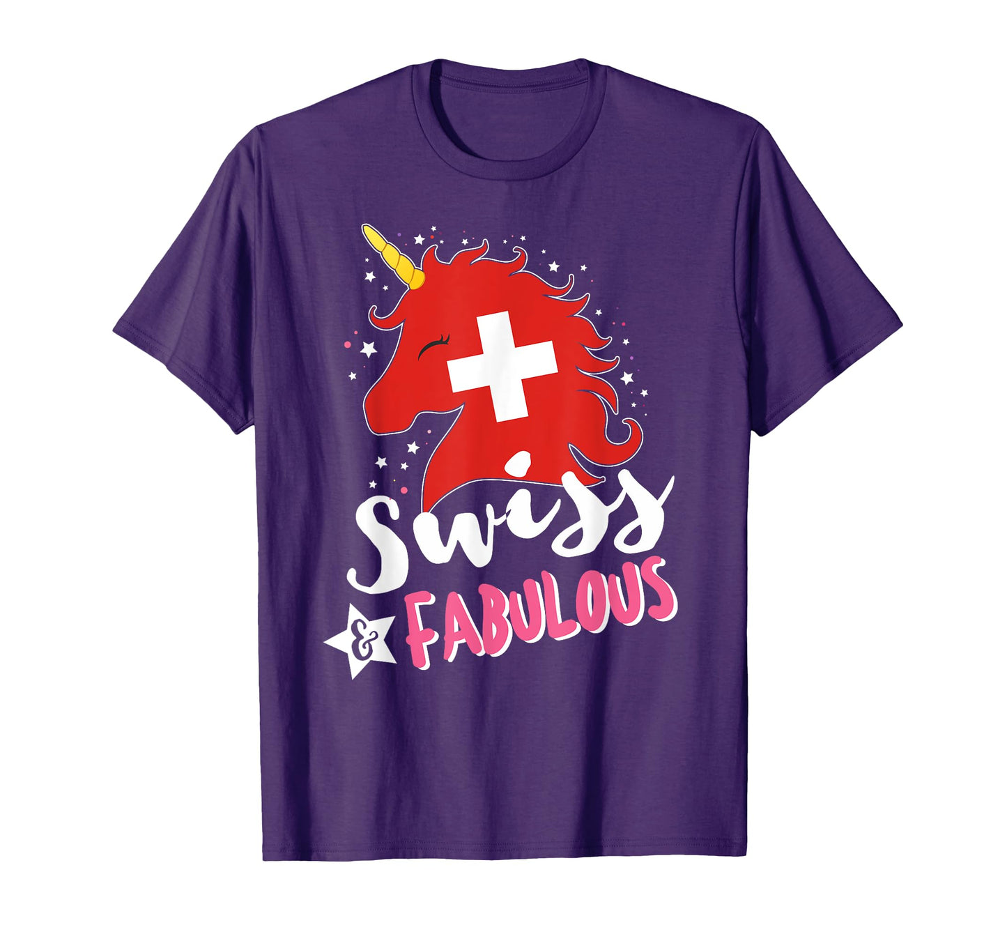 Swiss Unicorn Switzerland Flag T-Shirt