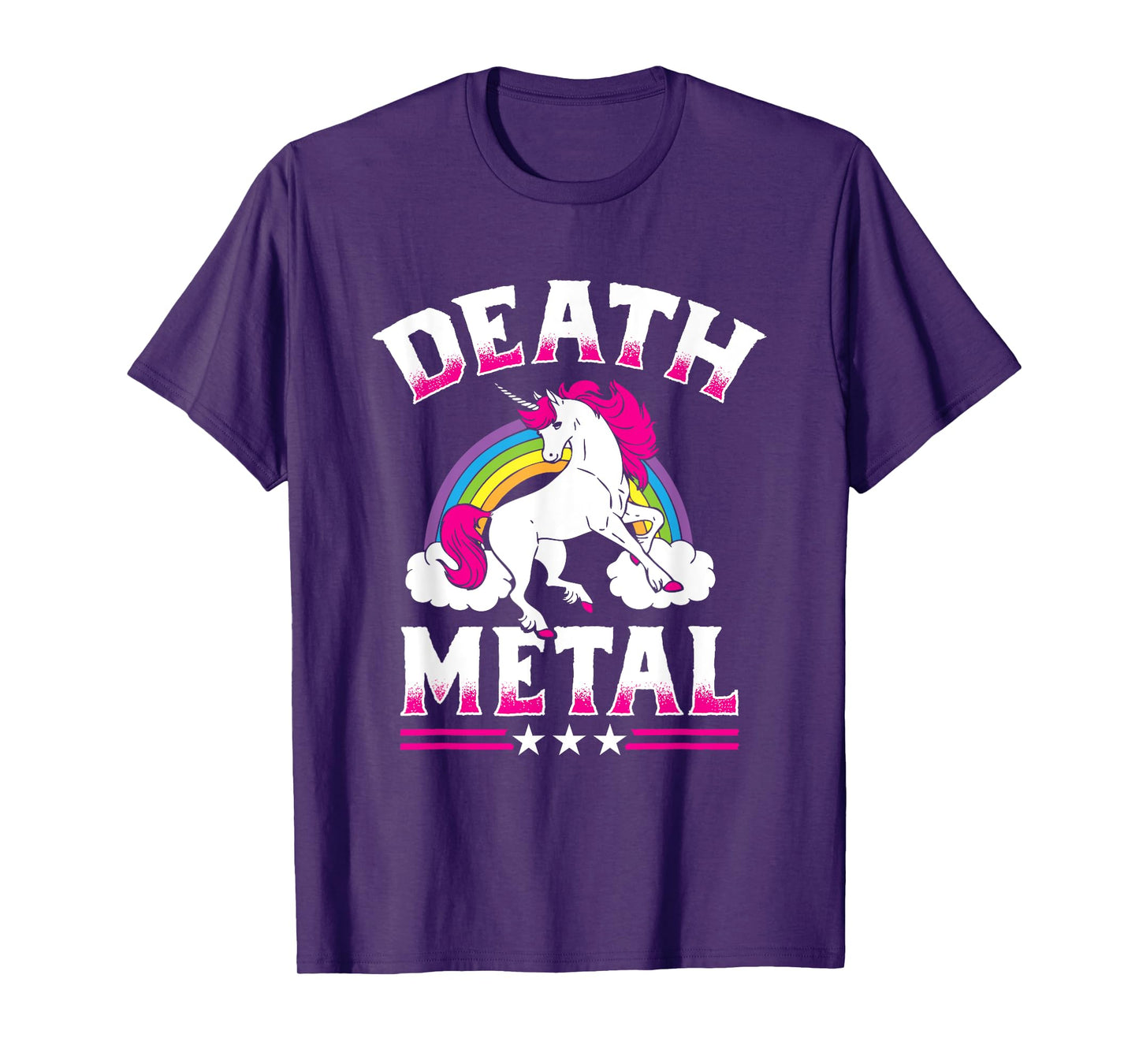 Death Metal Rainbow and Unicorn Heavy Rock Music Lover Gift T-Shirt