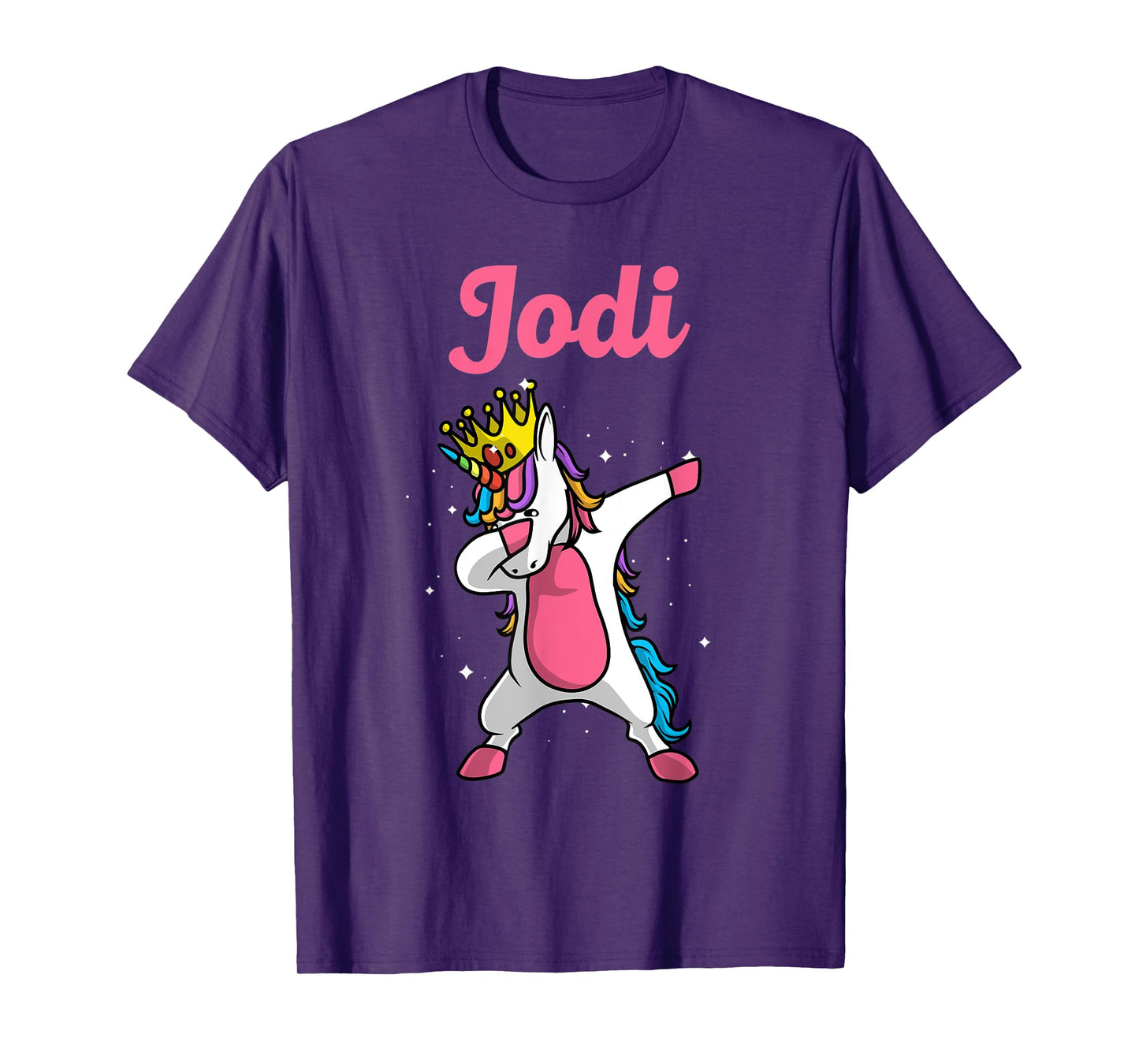 JODI Gift Name Personalized Birthday Dabbing Unicorn Queen T-Shirt