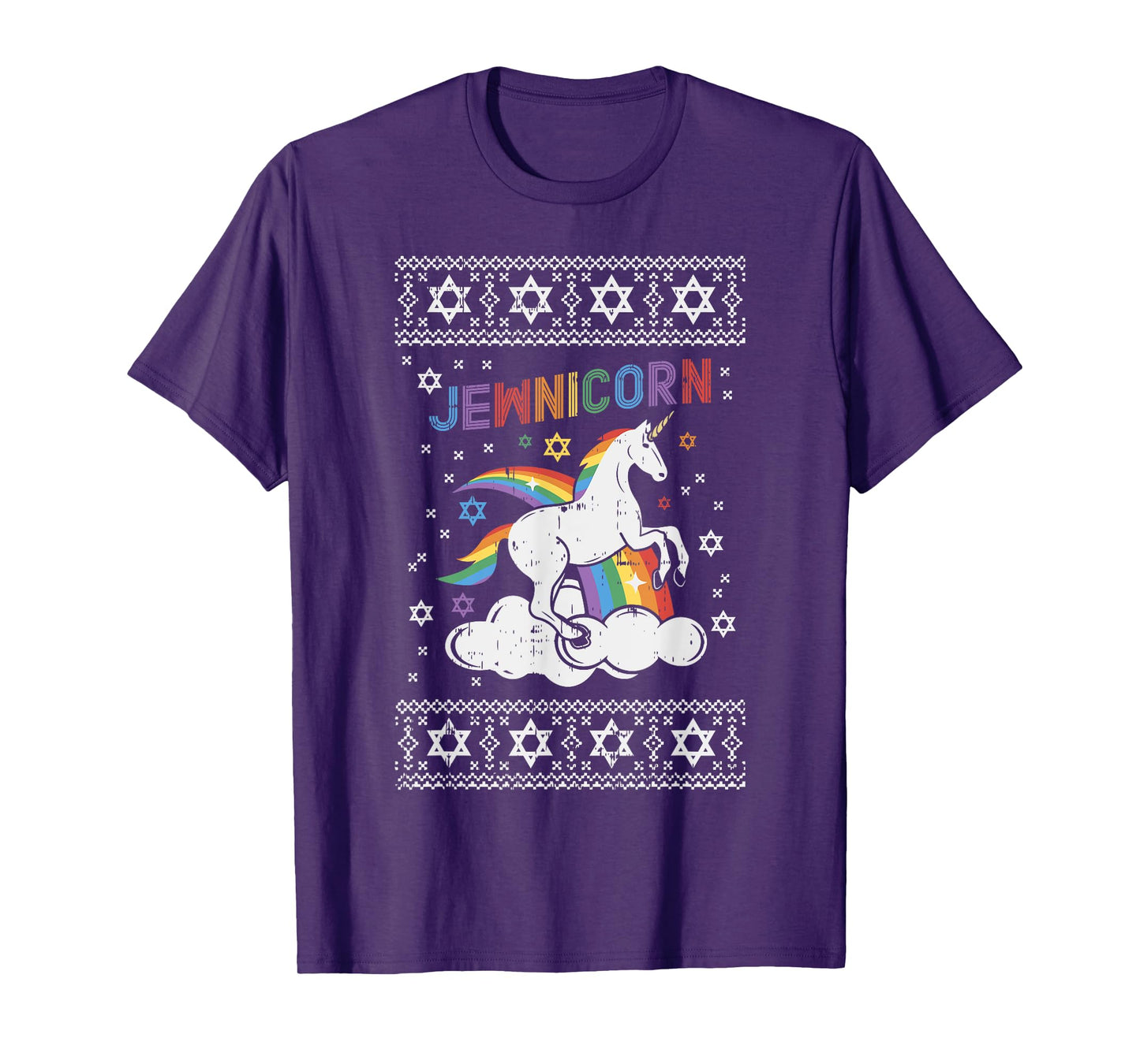 Jewnicorn Shirt Ugly Xmas Jewish Unicorn Hanukkah Chanukah T-Shirt