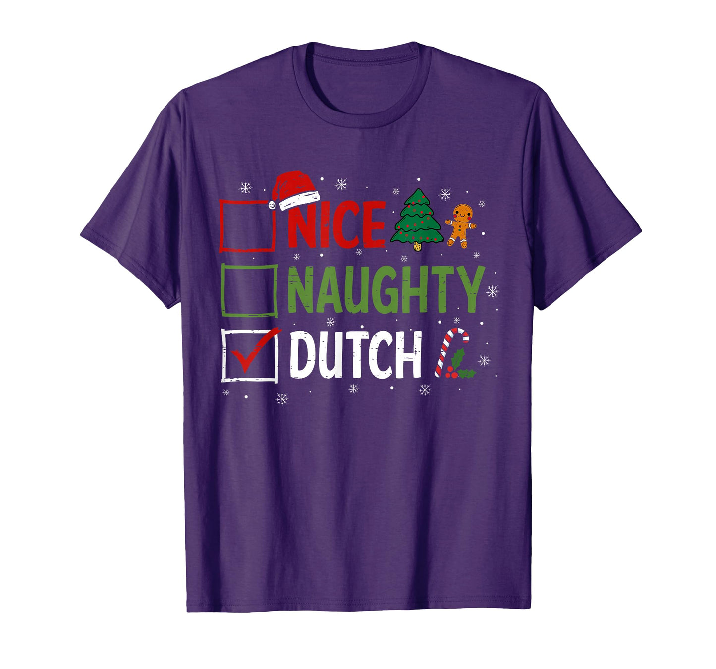 Naughty Nice Dutch Christmas Pajamas Santa Claus Xmas T-Shirt