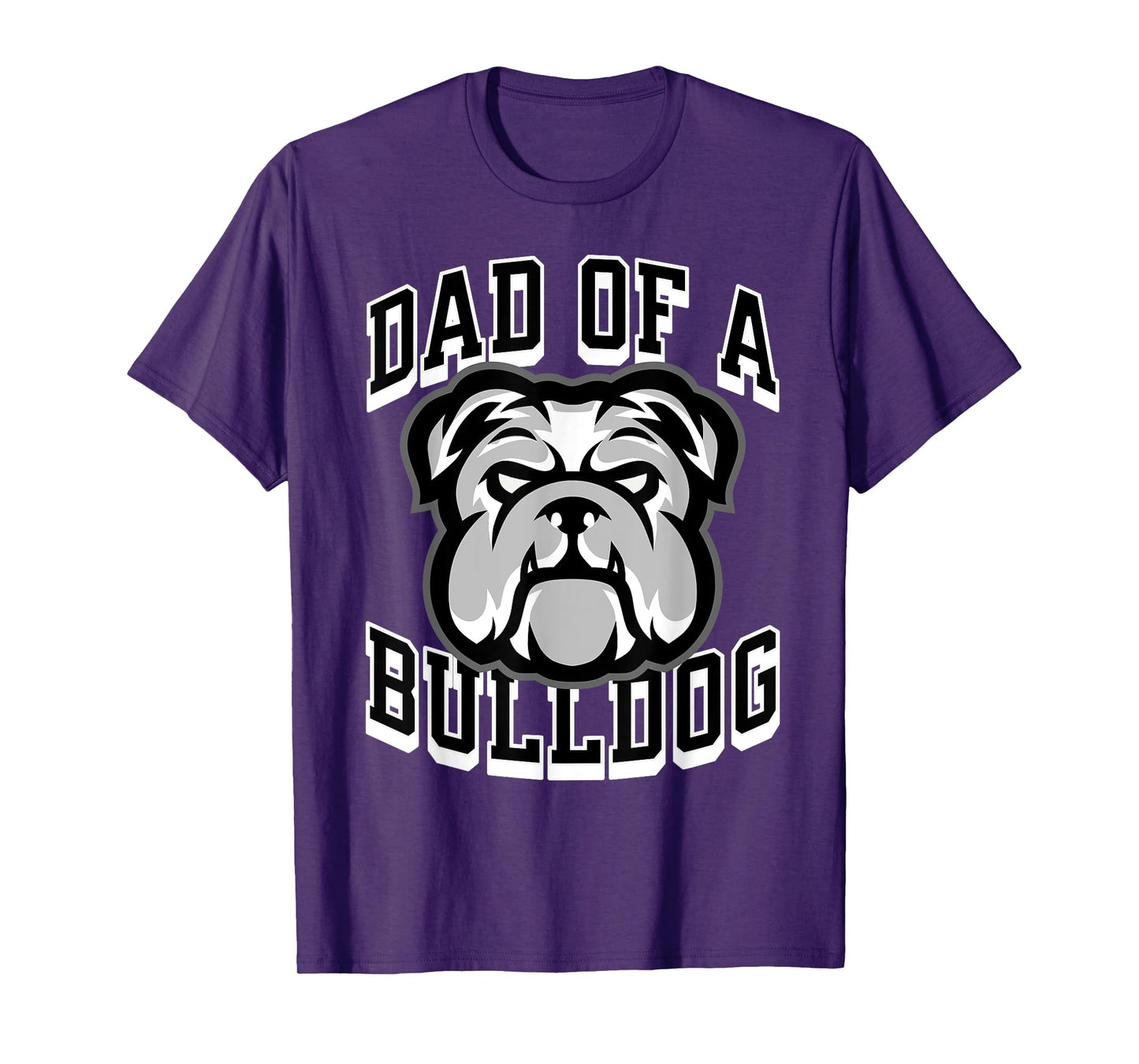 Dad of a Bulldog Football Game Day Print Dad Black Bulldogs T-Shirt