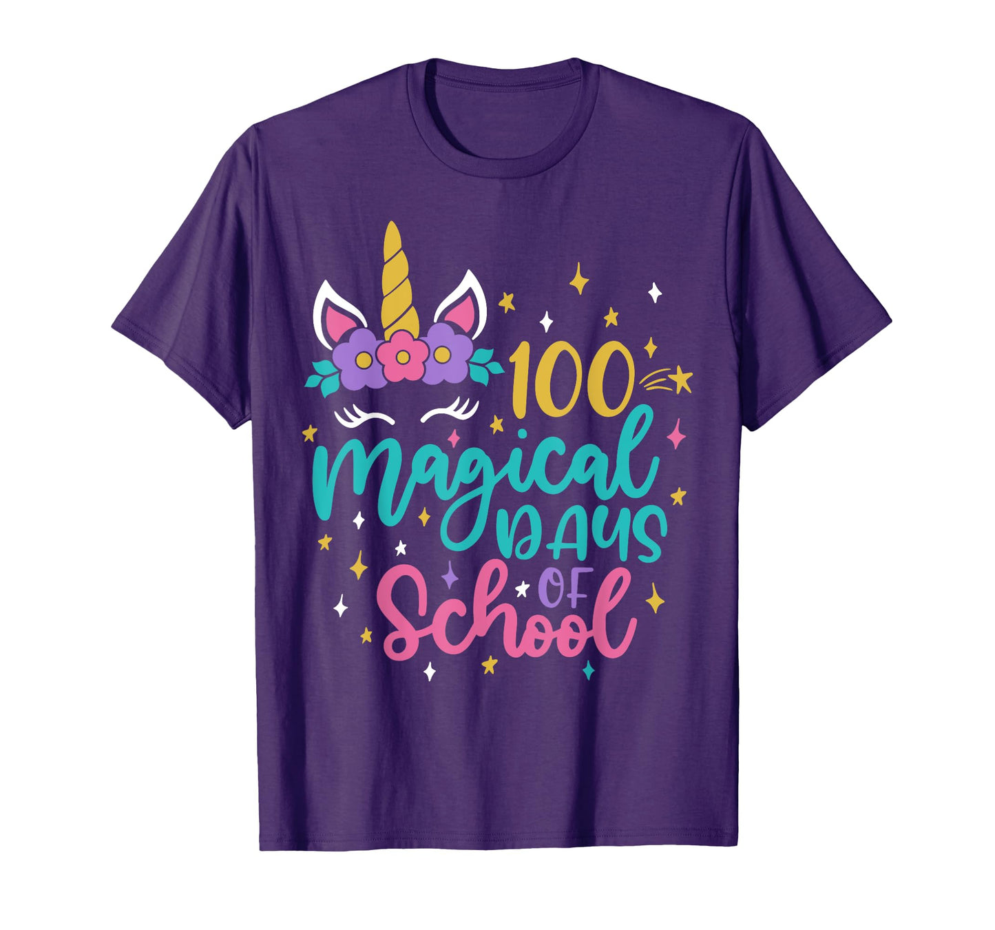 100th Day of School Unicorn 100 Magical Days Teacher Girls T-Shirt