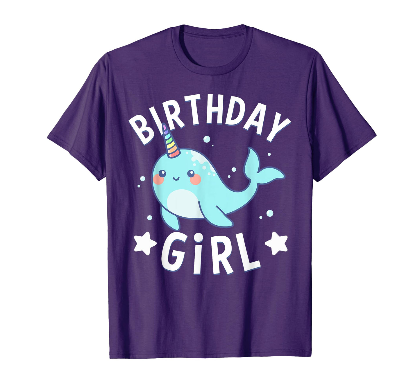 Birthday For Girl Party Cute Narwhal Sea Unicorn T-Shirt