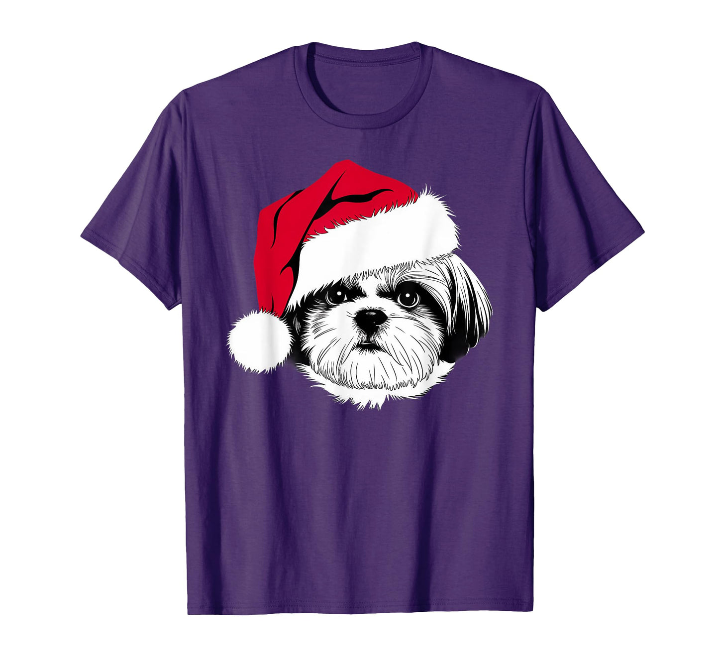 Joyful Shih Tzu Santa Dog on Shih Tzu Christmas Men Women Kids T-Shirt