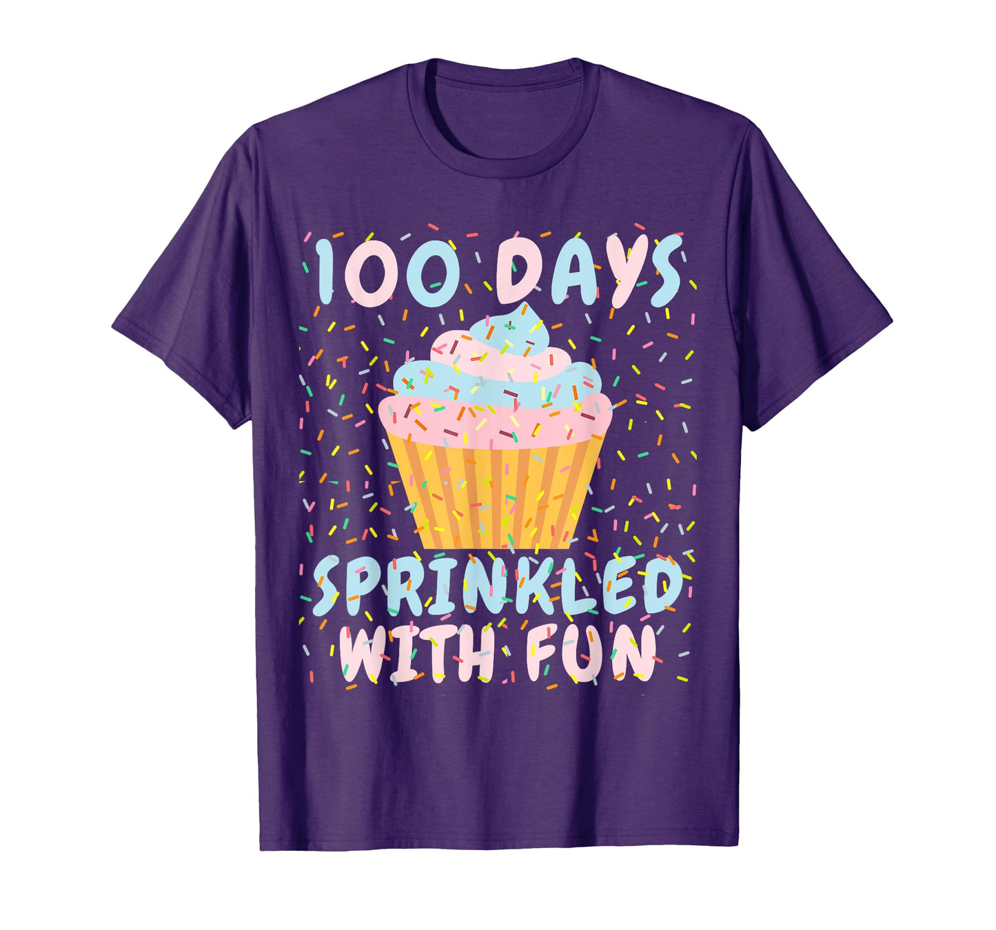 100 Days Sprinkled With Fun Cupcake 100th Day Of School Kids T-Shirt