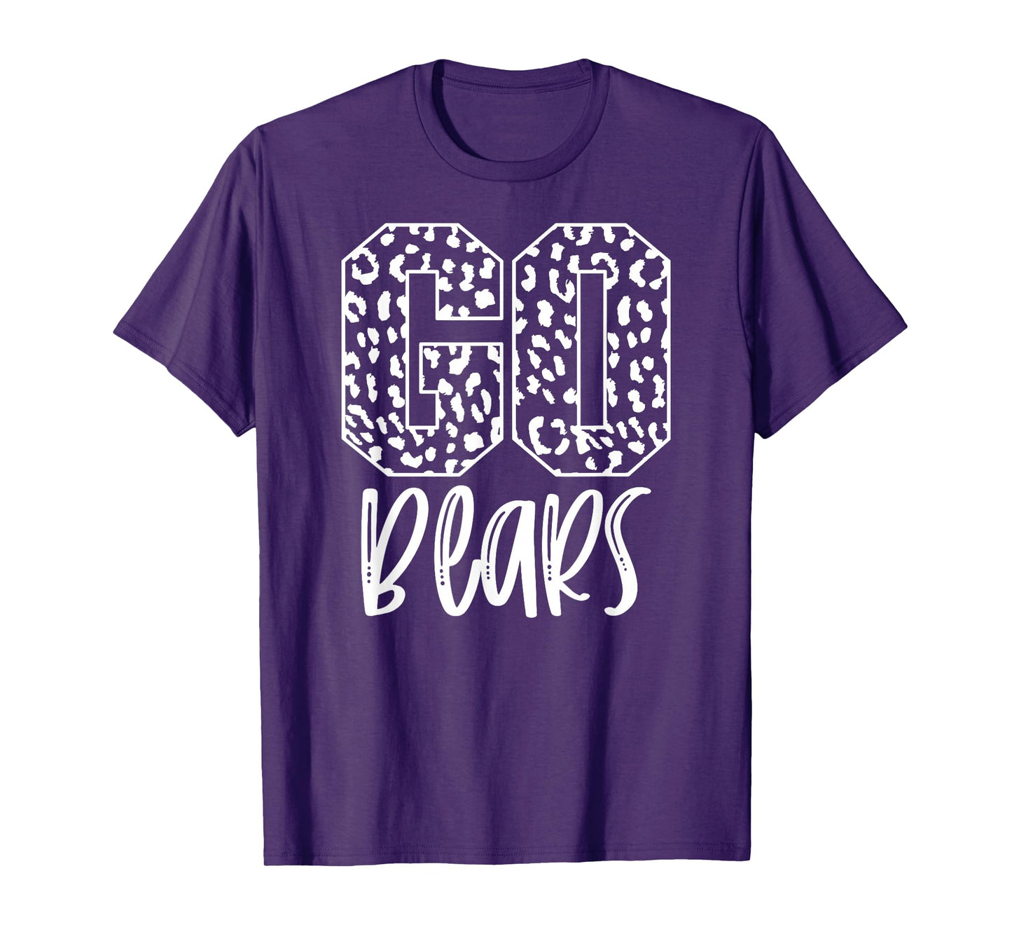 Bears Team Mascot School Spirit Game Night Leopard Print T-Shirt