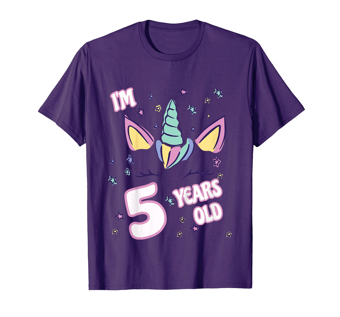 Unicorn 5th birthday i'm 5 years old girl unicorn design T-Shirt
