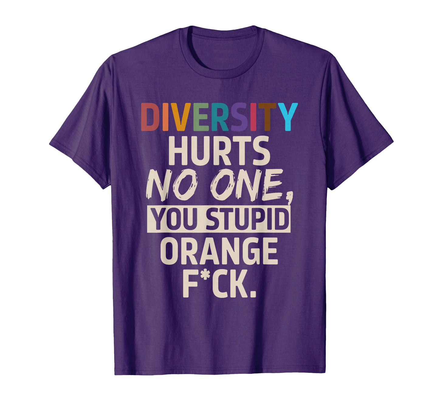 Diversity Hurts No One You Stupid Orange Fck Funny Slogan T-Shirt