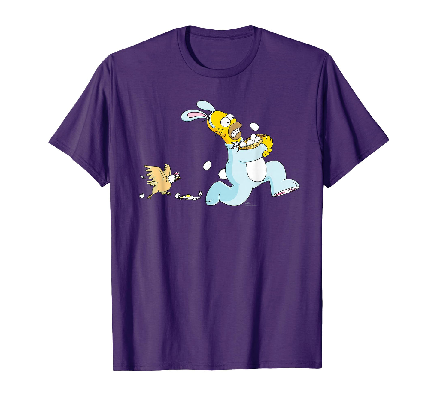 The Simpsons Homer Simpson Easter Bunny & Eggs Chicken Chase T-Shirt