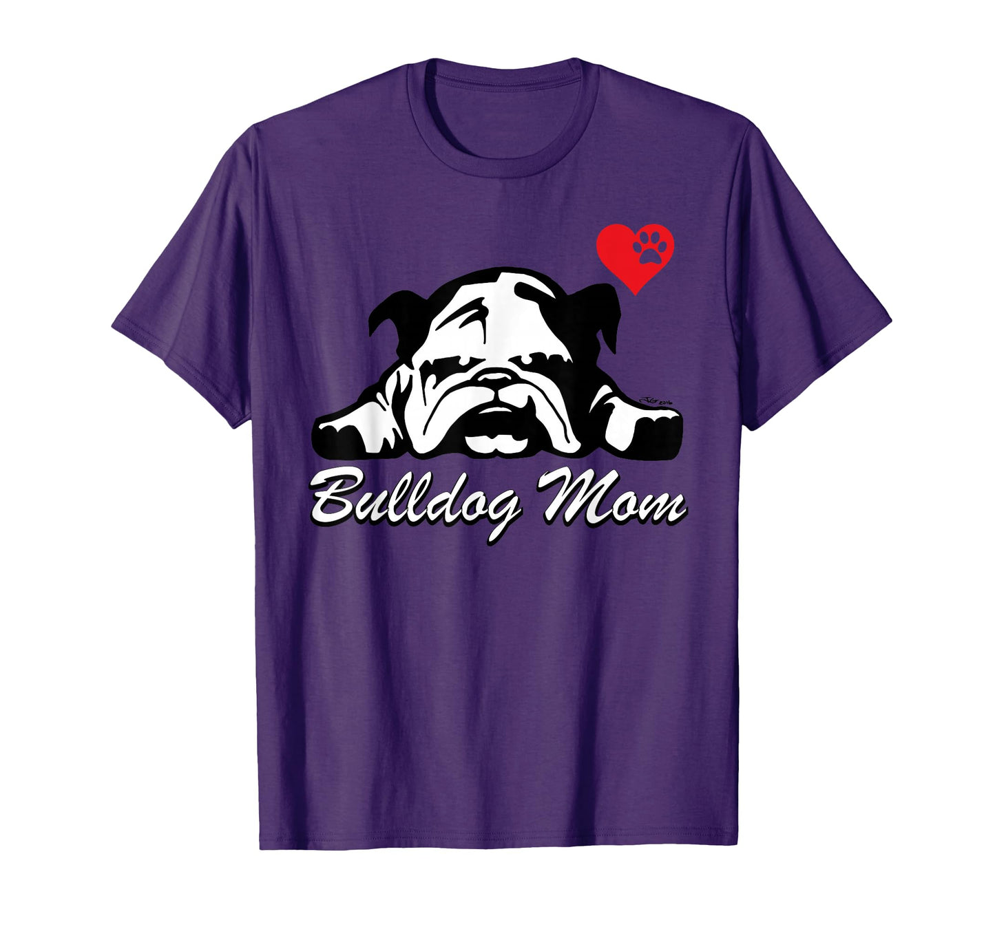 Womens I LOVE MY BULLDOG MOM Design English Bulldog Mom Gift T-Shirt
