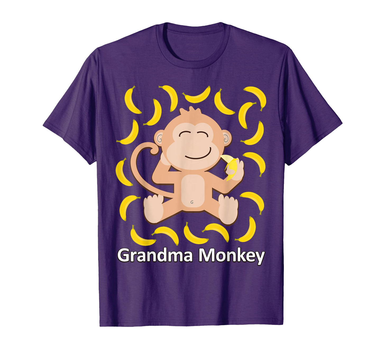Grandma Monkey Banana Print Monkeys Bananas T-Shirt
