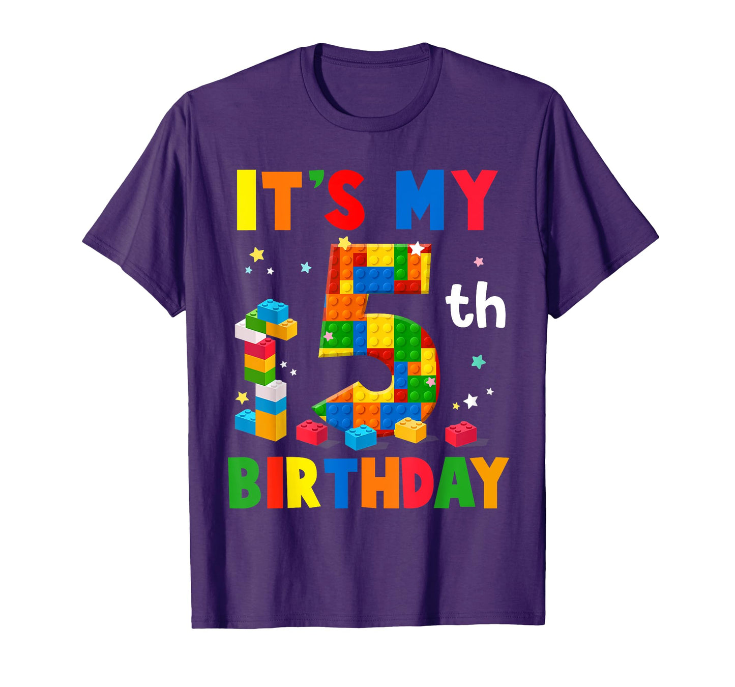 It's My 5th Birthday Building Blocks Bricks 5 Years Old Boy T-Shirt