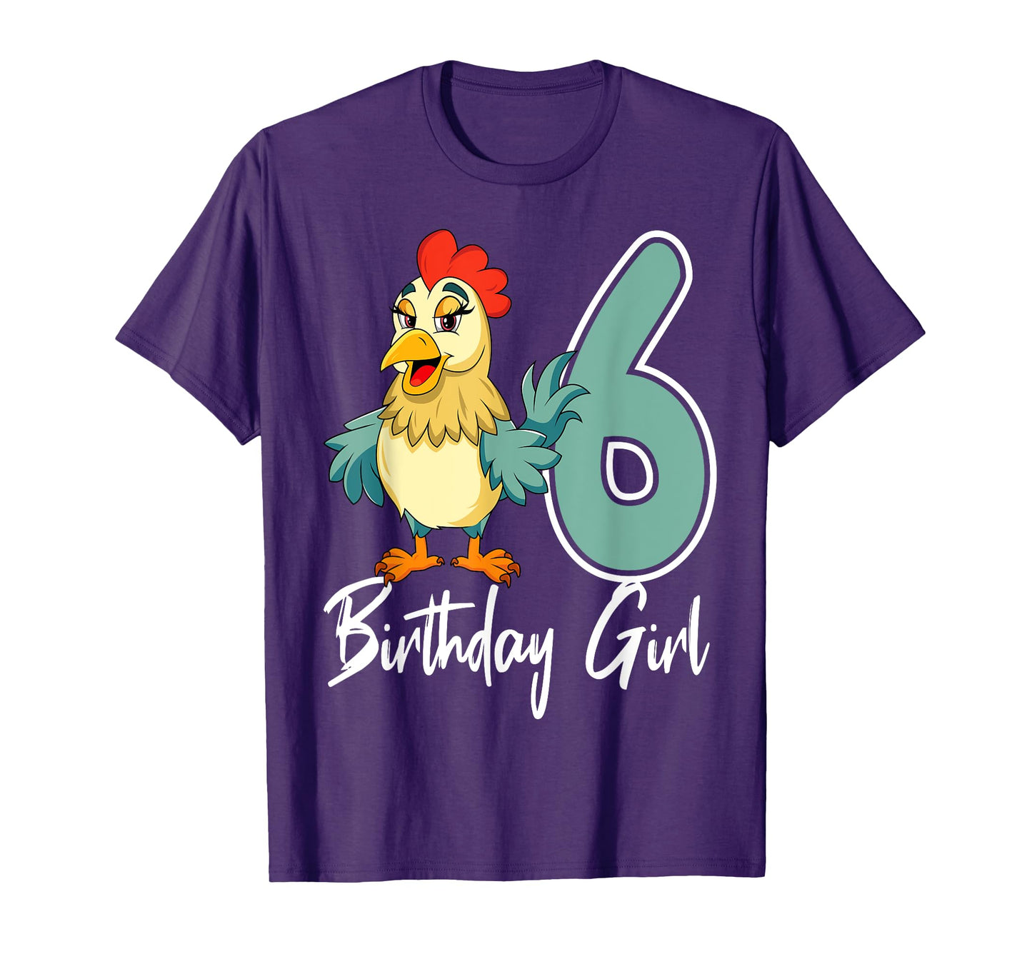 Chicken 6th Birthday Girl Barn Farm Party Chick Barnyard T-Shirt
