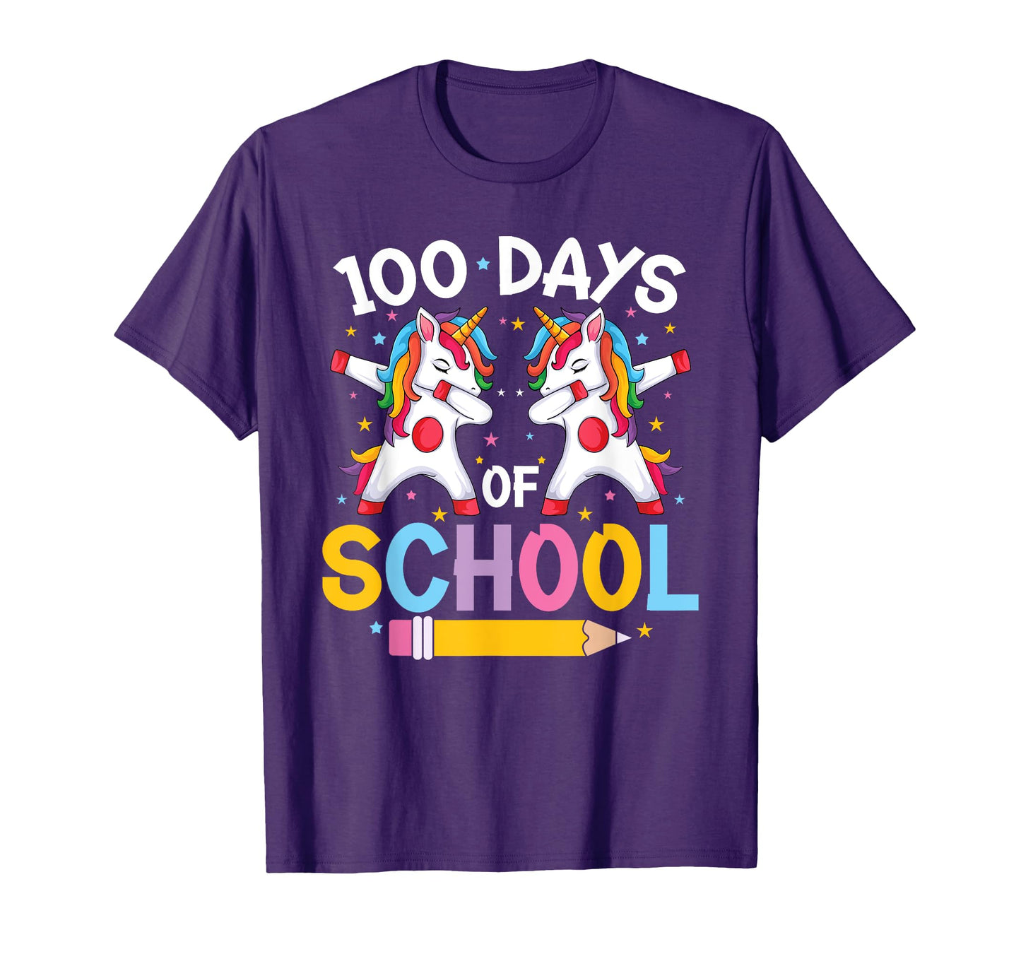 Happy 100th Day Teacher & Girls - 100 Days Of School Unicorn T-Shirt