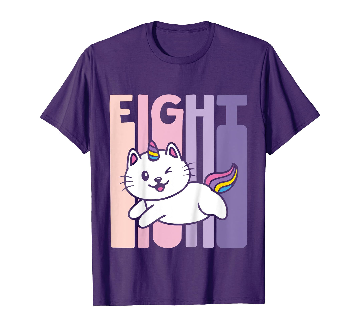 8 Year Old Cute Caticorn Cat Unicorn Birthday Girl B-day T-Shirt
